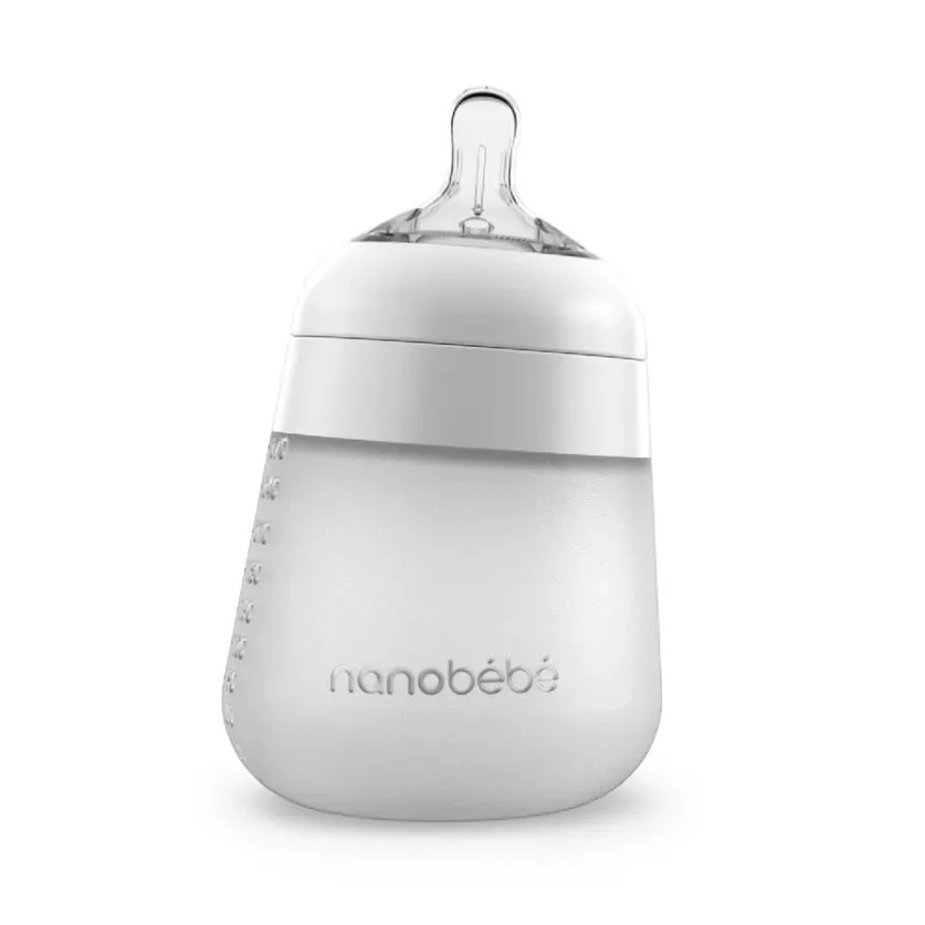 Nanobébé Flexy silikonflaska Anti-kolik 270 ml Vit - Nappar & nappflaskor