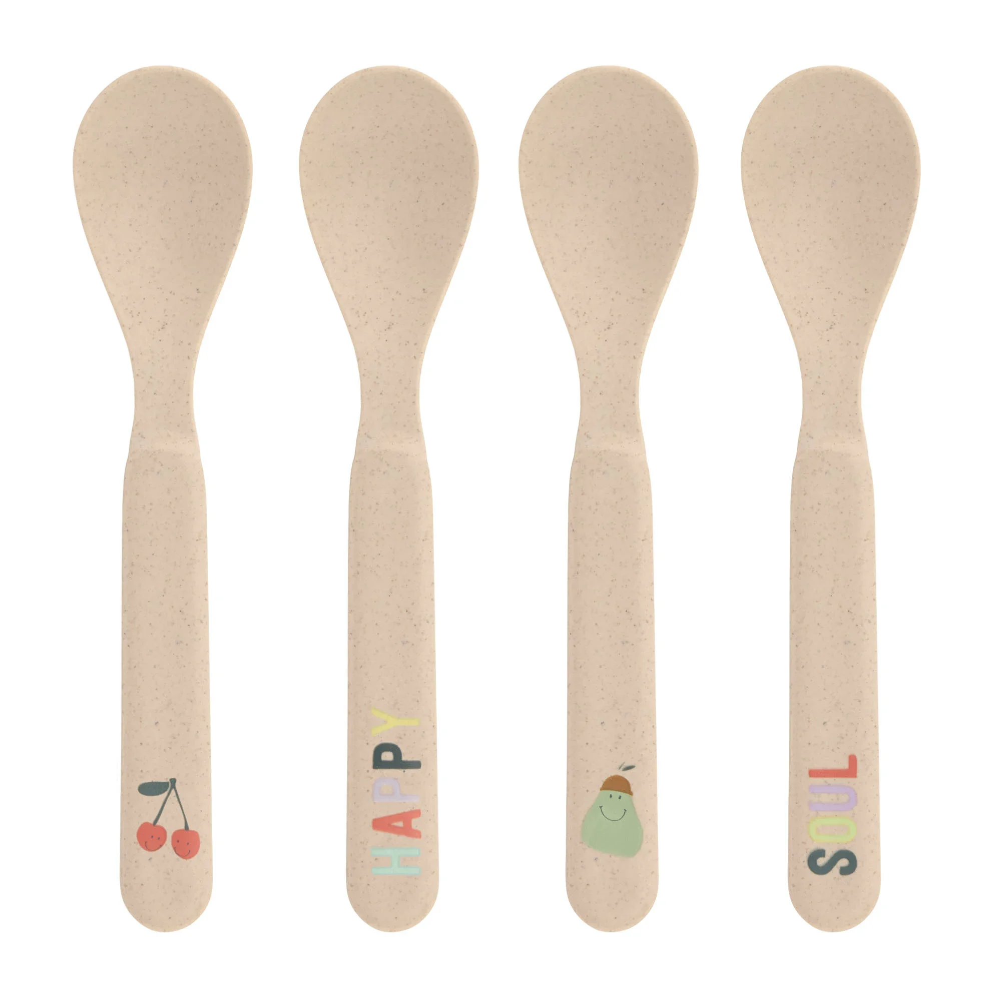 LÄSSIG Spoon Set Children Happy Fruits Cherry - Barntallrik & barnbestick