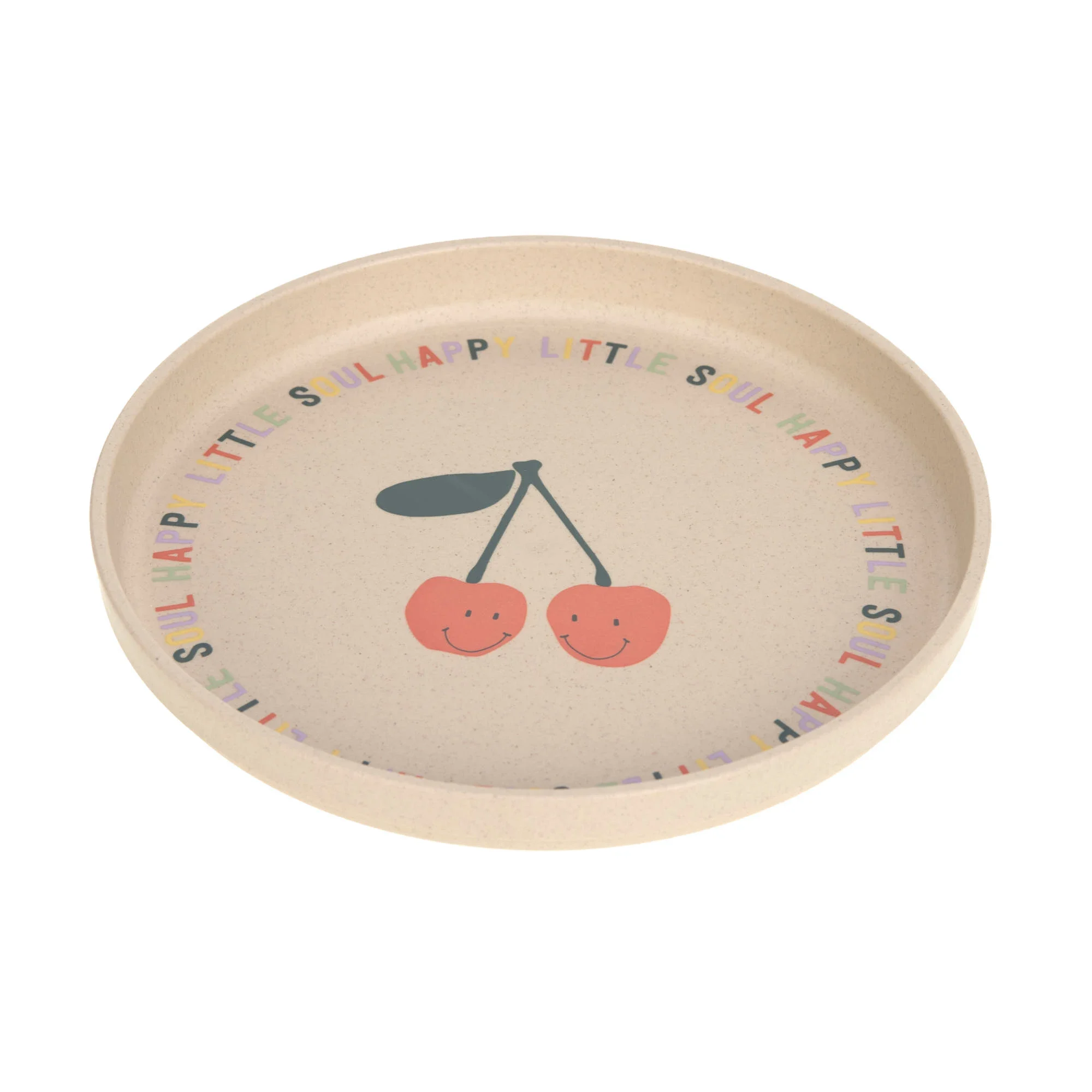 LÄSSIG Plate Children Happy Fruits Cherry - Barntallrik & barnbestick