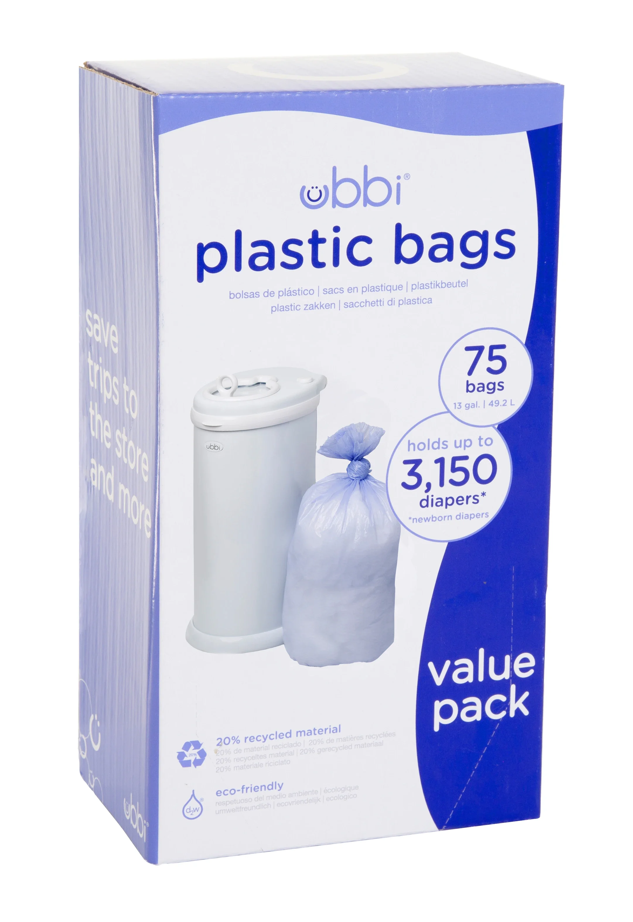 Ubbi Plastic Bags Periwinkle 3-Pack - Blöjor