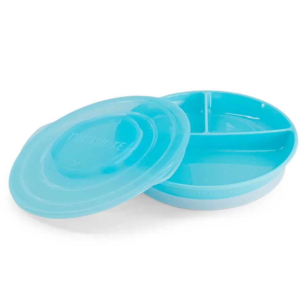 Twistshake Indelad Tallrik 6+m Pastellblå - Barntallrik & barnbestick