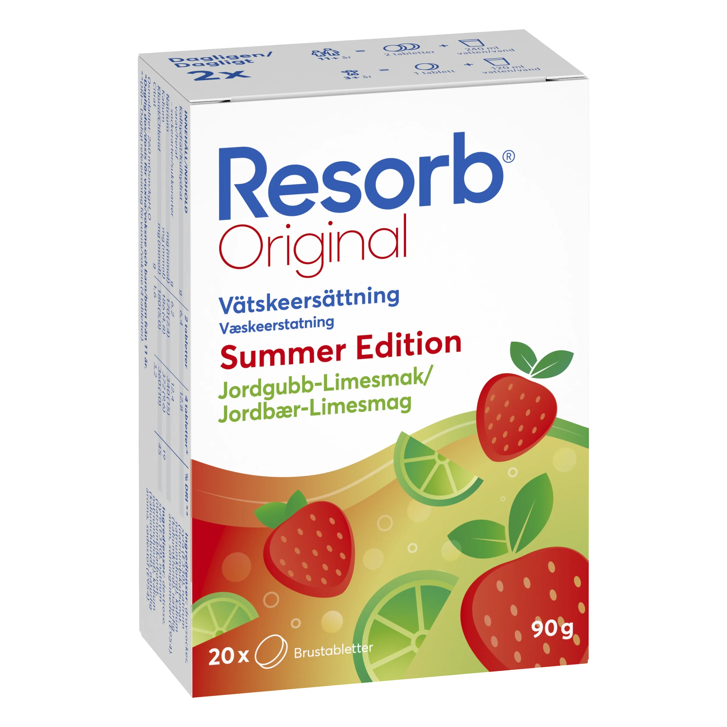 Resorb Orginal Summer Edition Jordgubb-Limesmak 20 st - Sportnutrition