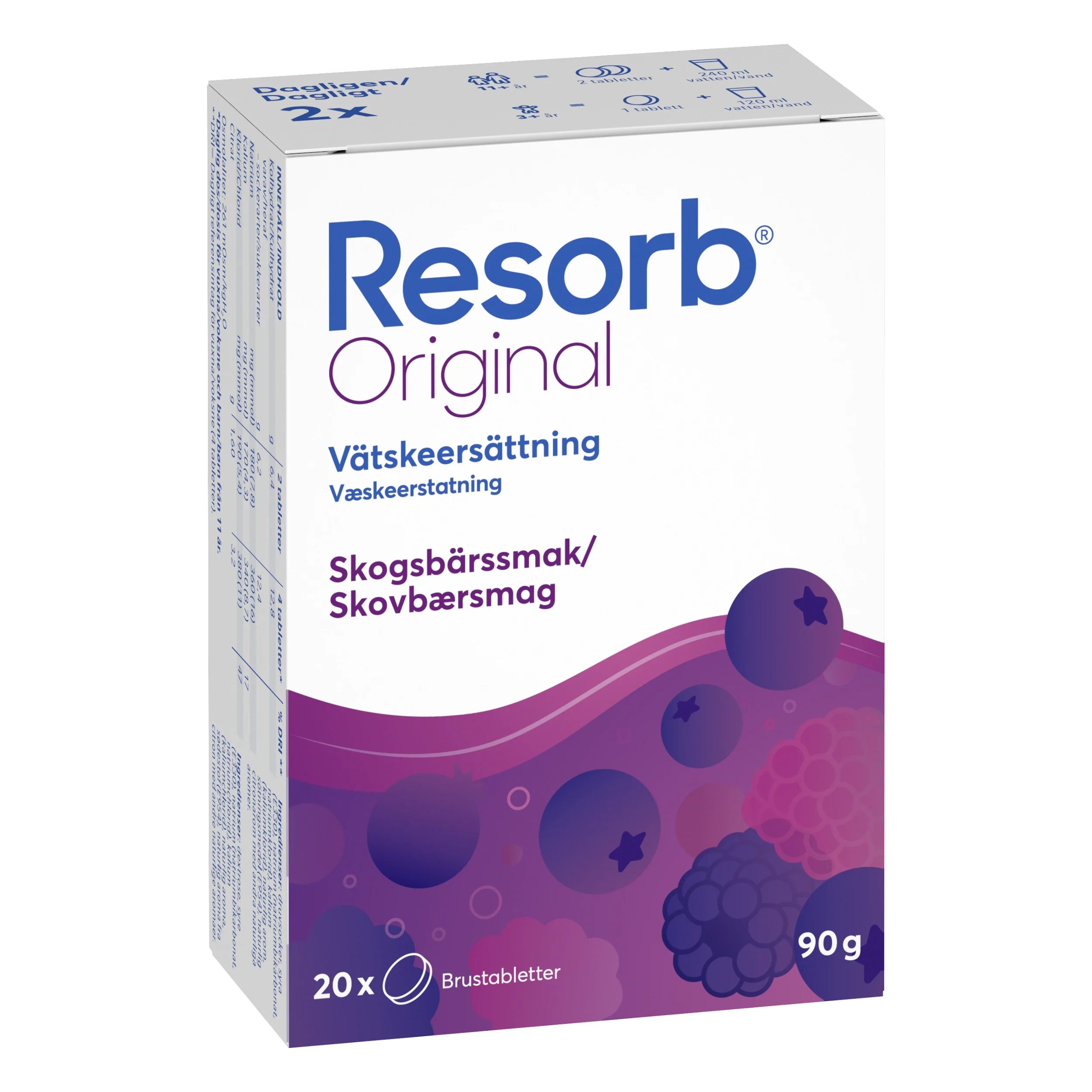 Resorb Original Skogsbär 20 brustabletter - Vätskeersättning