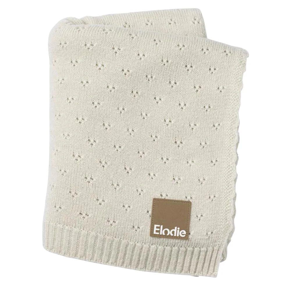 Elodie Pointelle Blanket Creamy White - Babyfiltar