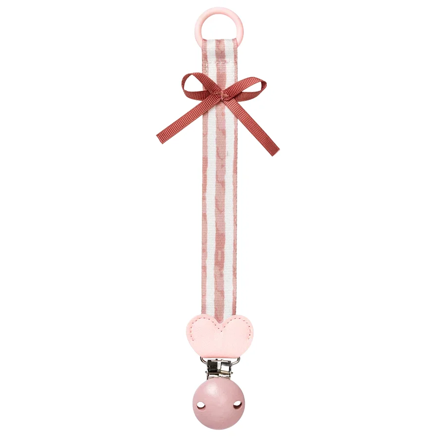 Elodie Pacifier Clip Wood Candy Stripes - Napphållare