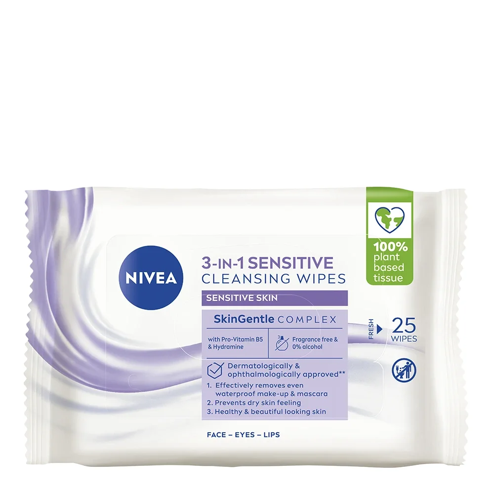 Nivea Sensitive Cleansing Wipes 25 st - Sminkborttagningsservetter