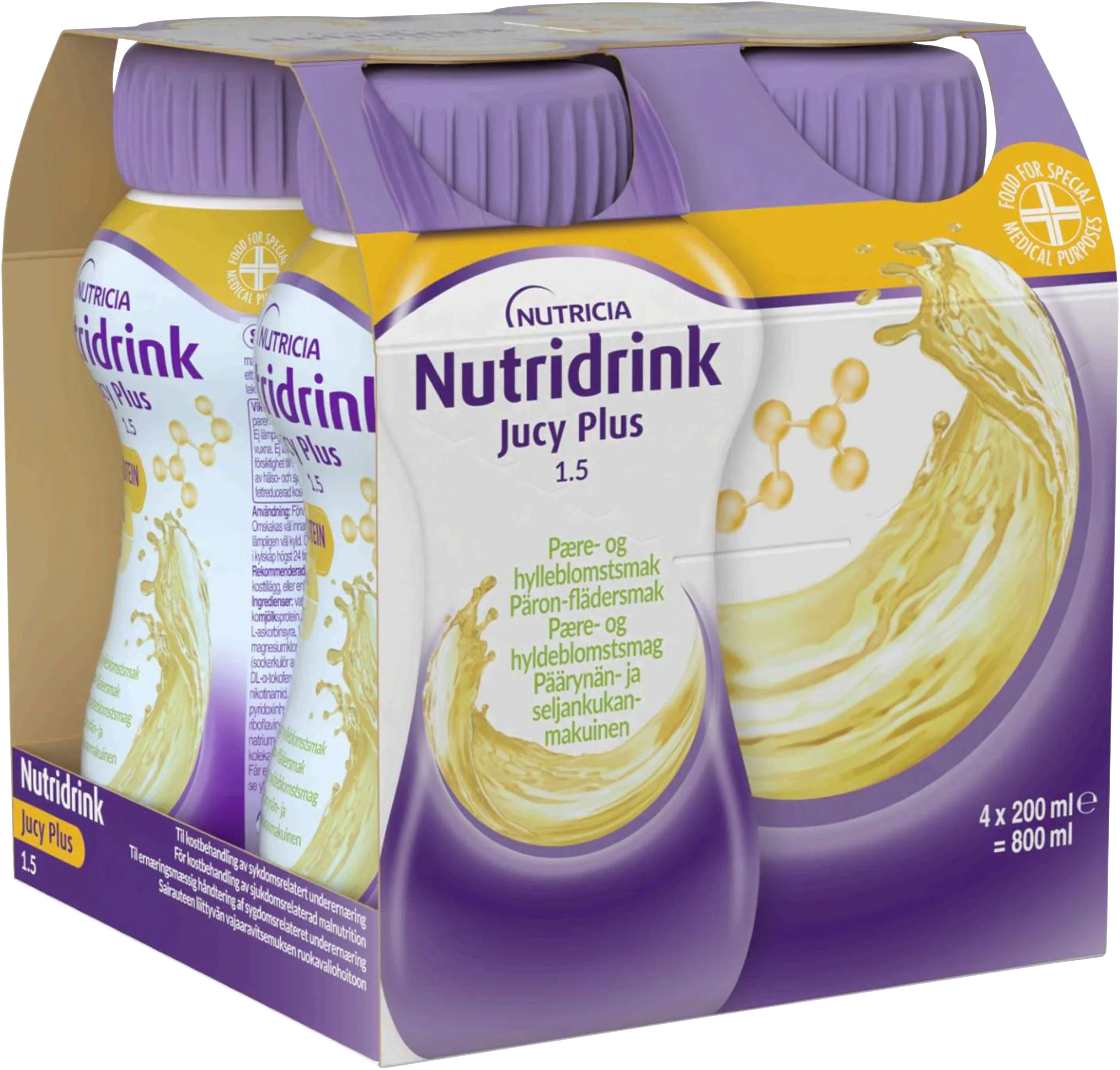 Nutridrink Jucy Plus Päron/Fläder 4x200 ml - Näringsdrycker