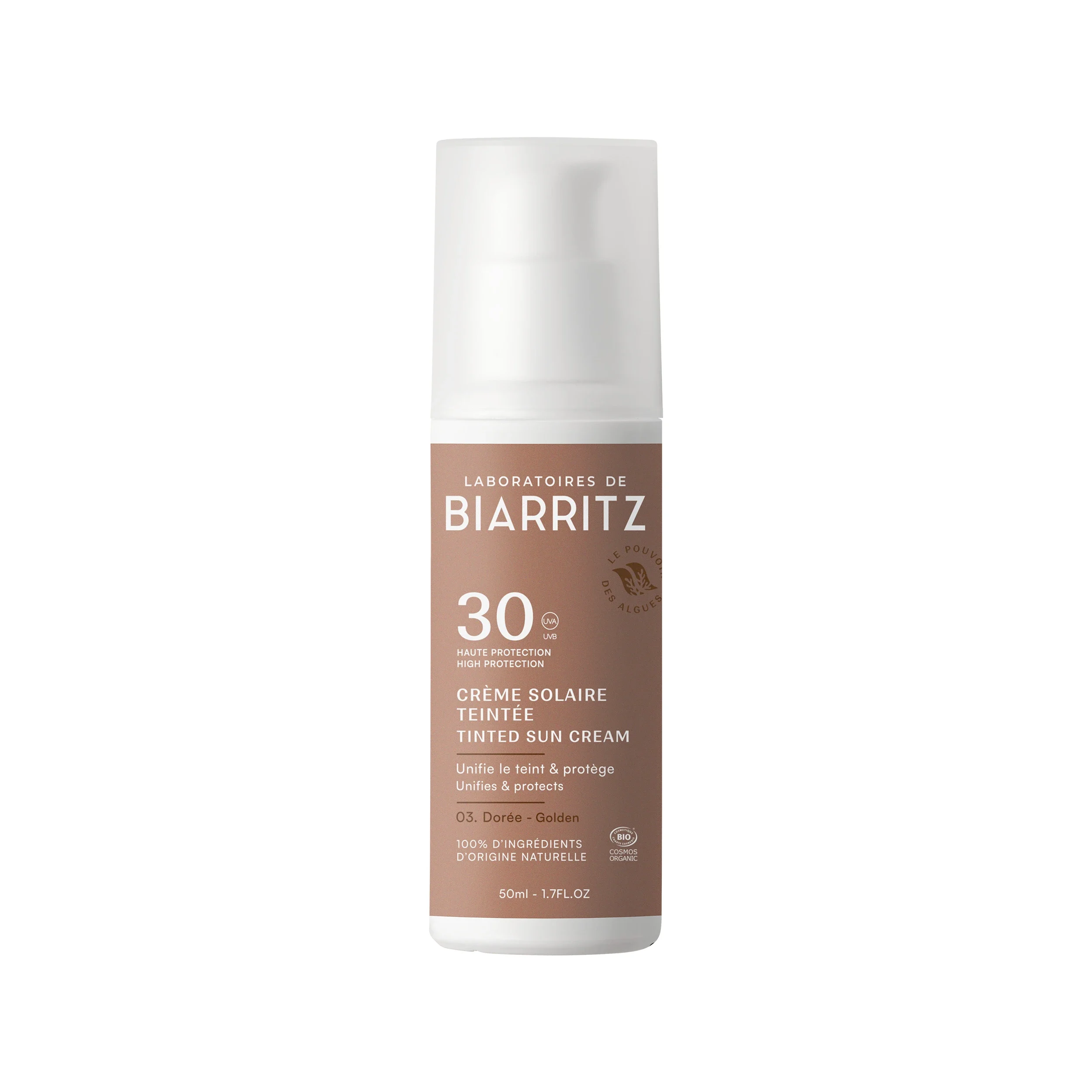 Laboratoires de Biarritz Alga Maris Tinted Face Sunscreen SPF30 50 ml Golden - Solskydd ansikte