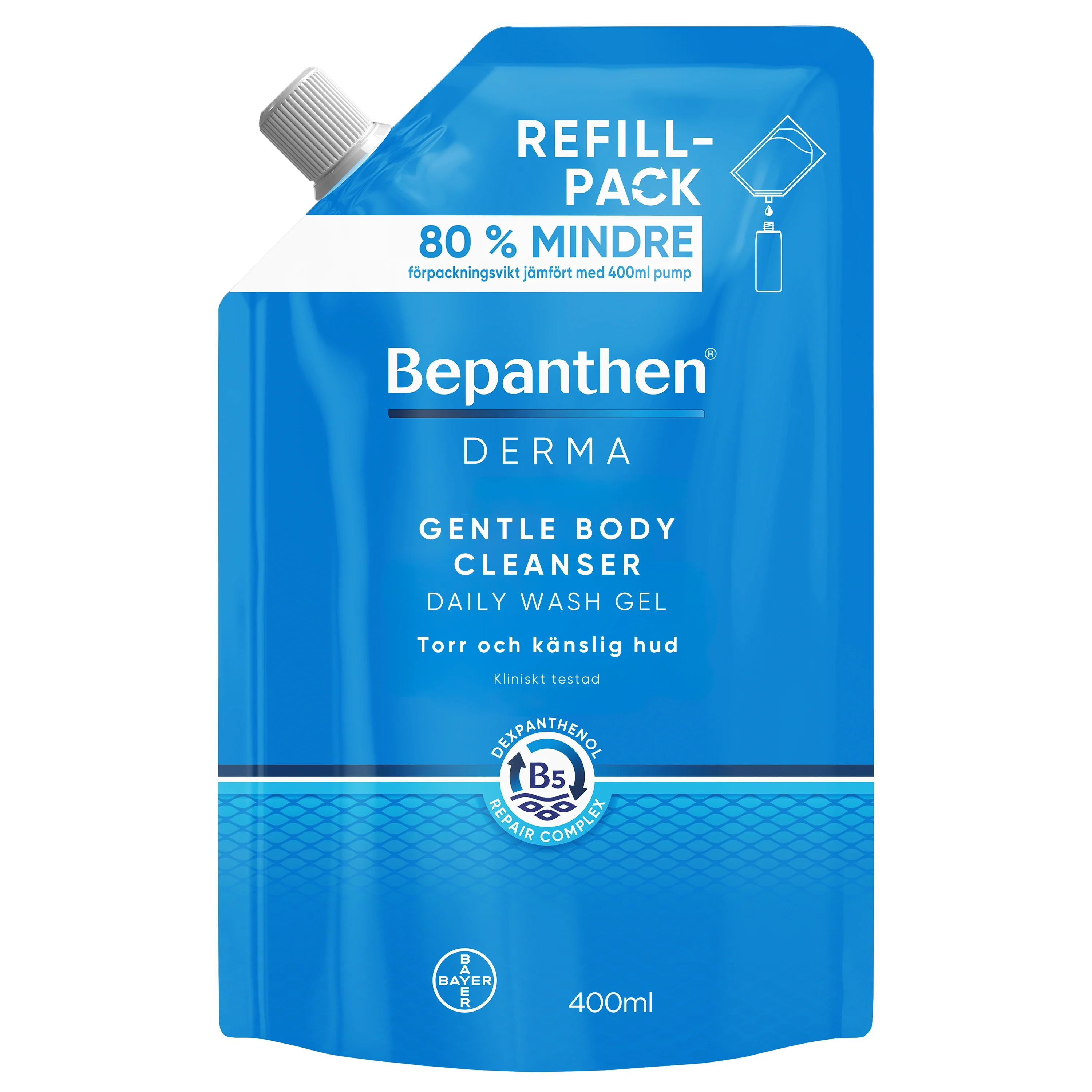 Bepanthen Derma Gentle Body Cleanser Daily Wash Gel Refill 400 ml - Duschkräm & duschtvål