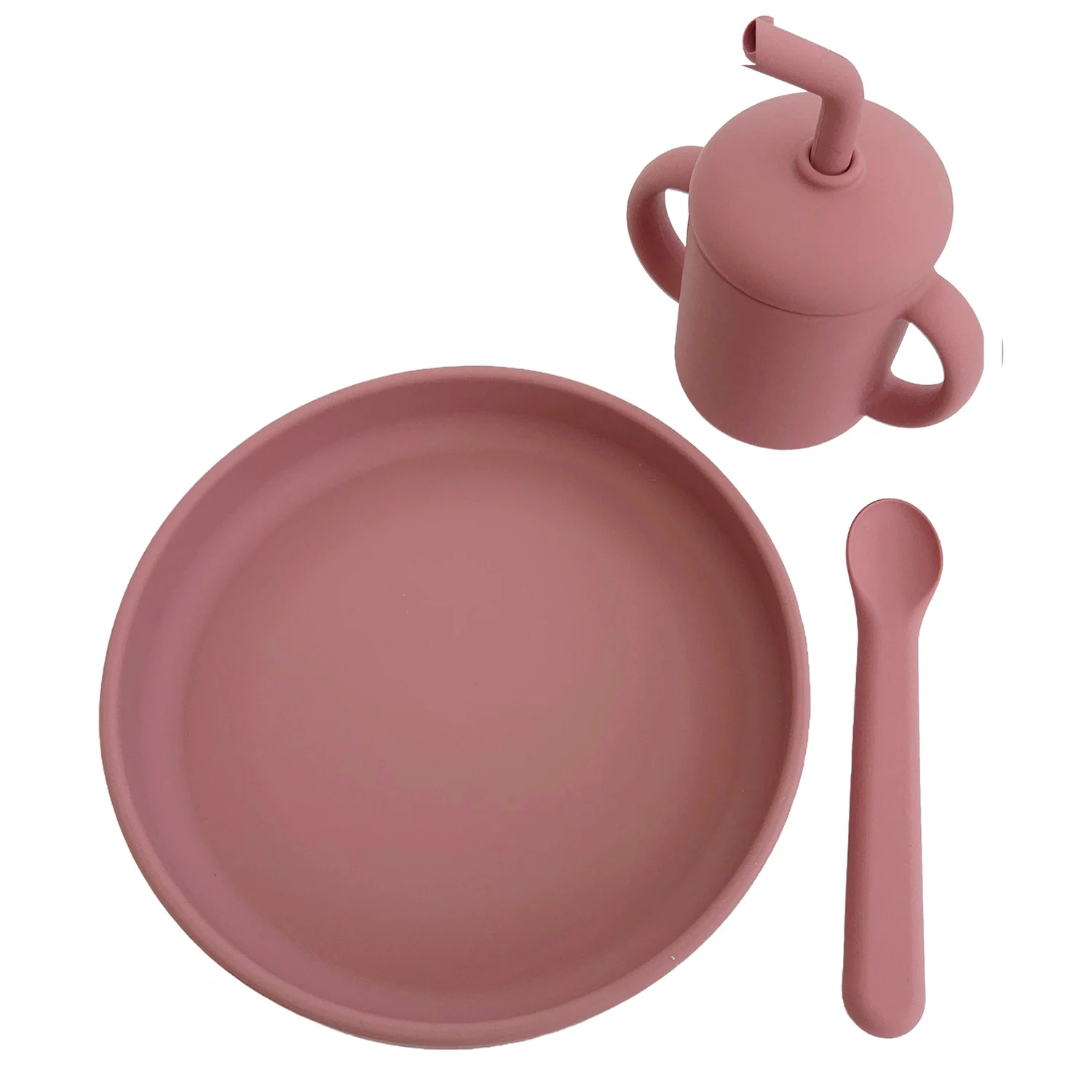 Summerville Organic Matset 3 delar Dusty Rose - Barntallrik & barnbestick