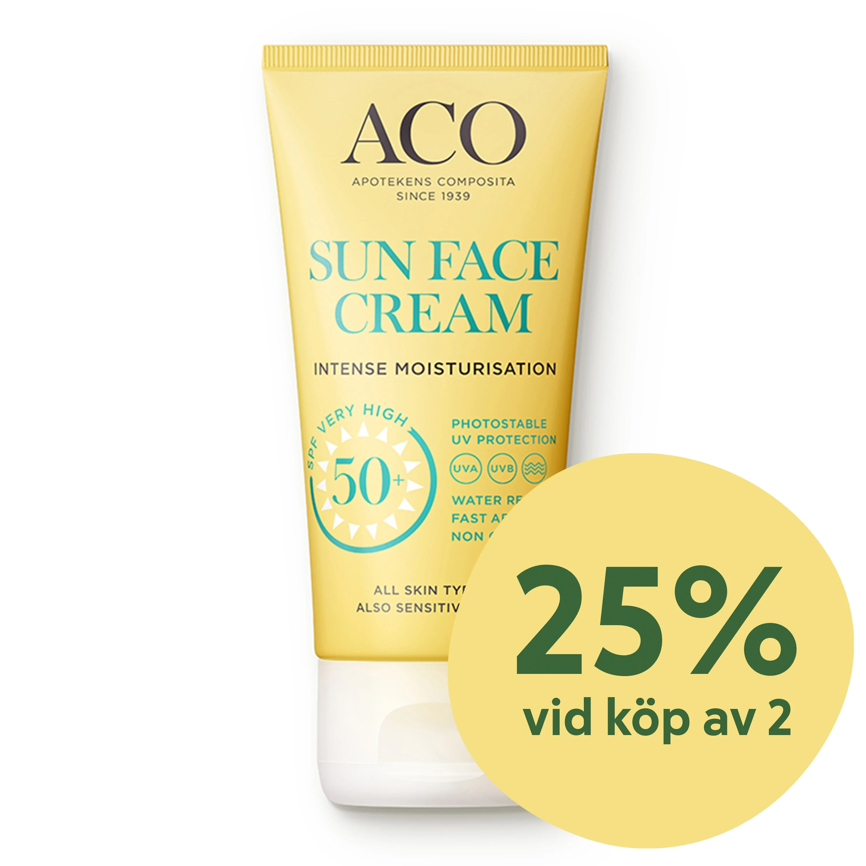 ACO Sun Face Cream SPF 50+ 50 ml - Solskydd ansikte