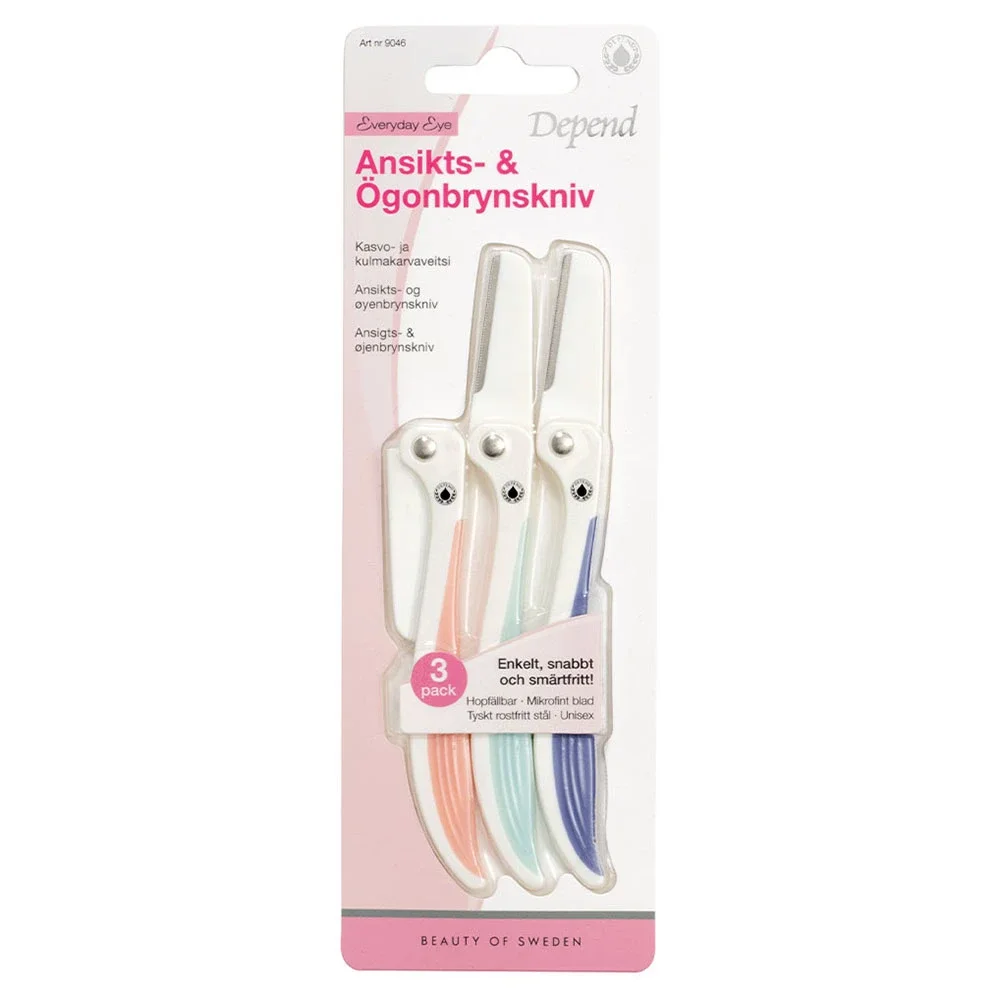 Depend Ansikts- & Ögonbrynskniv 3-pack - Ögonbrynskniv