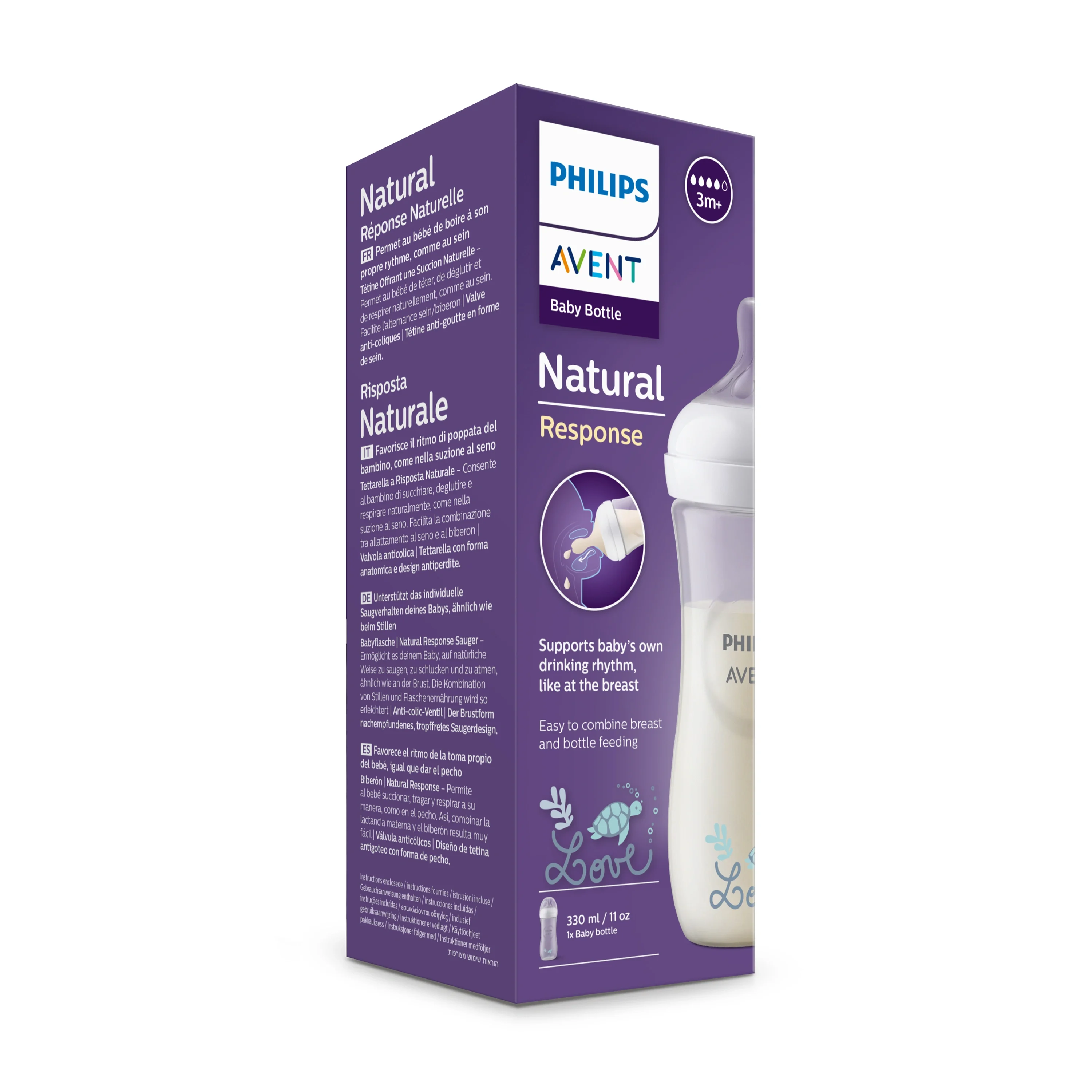 Philips Avent Natural Response Nappfalska 330 ml - Nappflaska nyfödd