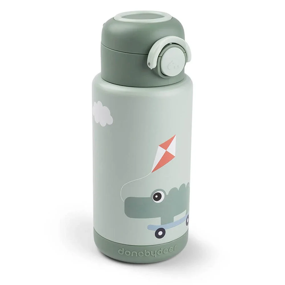 Done by Deer Insulated Bottle Playground Green 340 ml - Barntermosar
