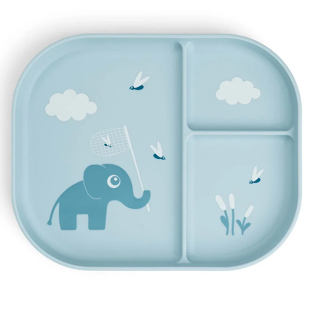 Done by Deer Foodie Compartment Plate Elphee Blue - Barntallrik & barnbestick