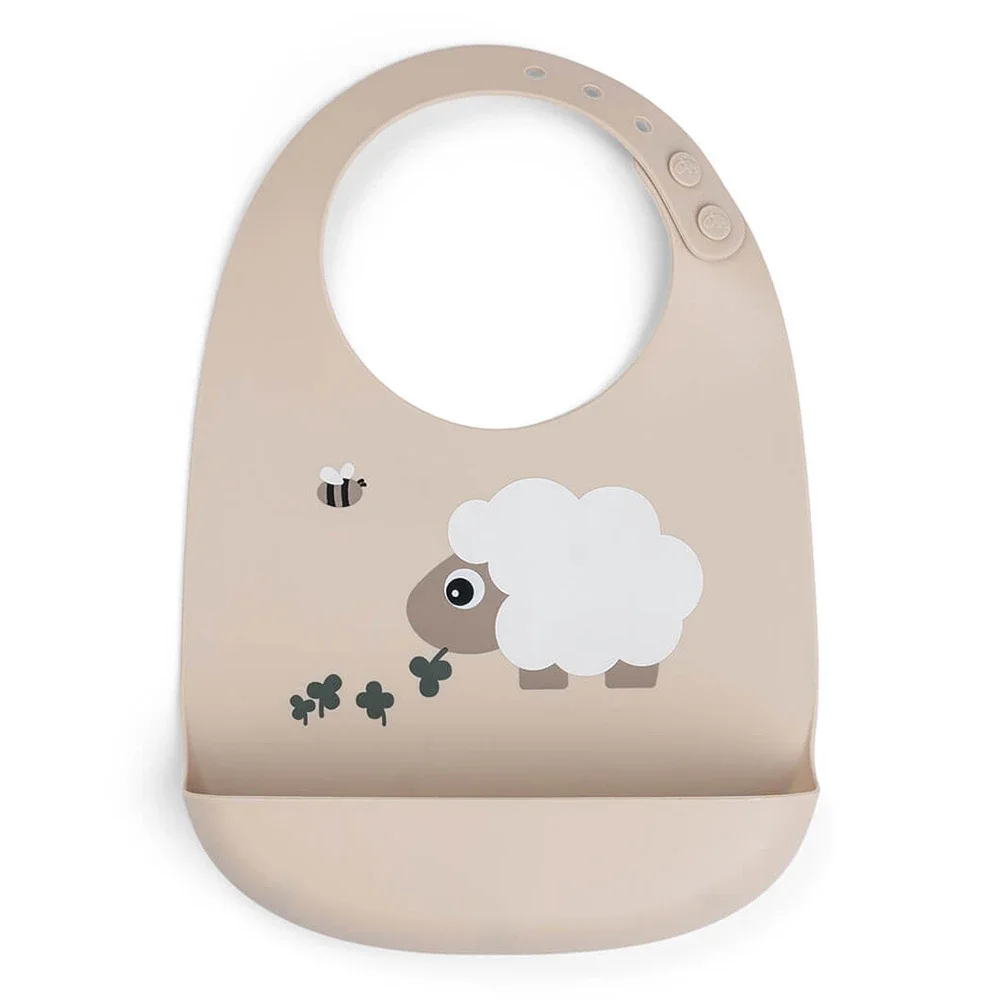 Done by Deer Silicone Bib Sheepy Sand - Haklappar