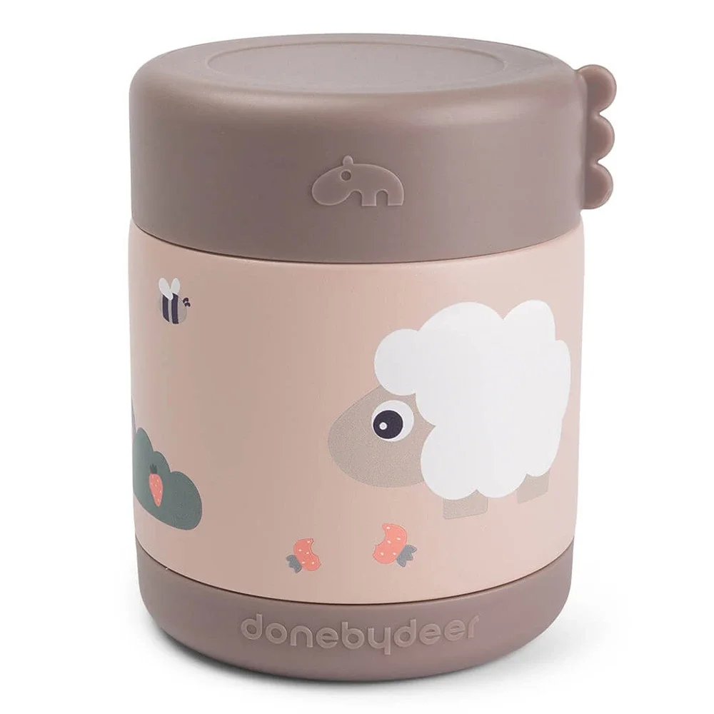 Done by Deer Insulated Food Jar Tiny Farm Powder 300 ml - Barntermosar