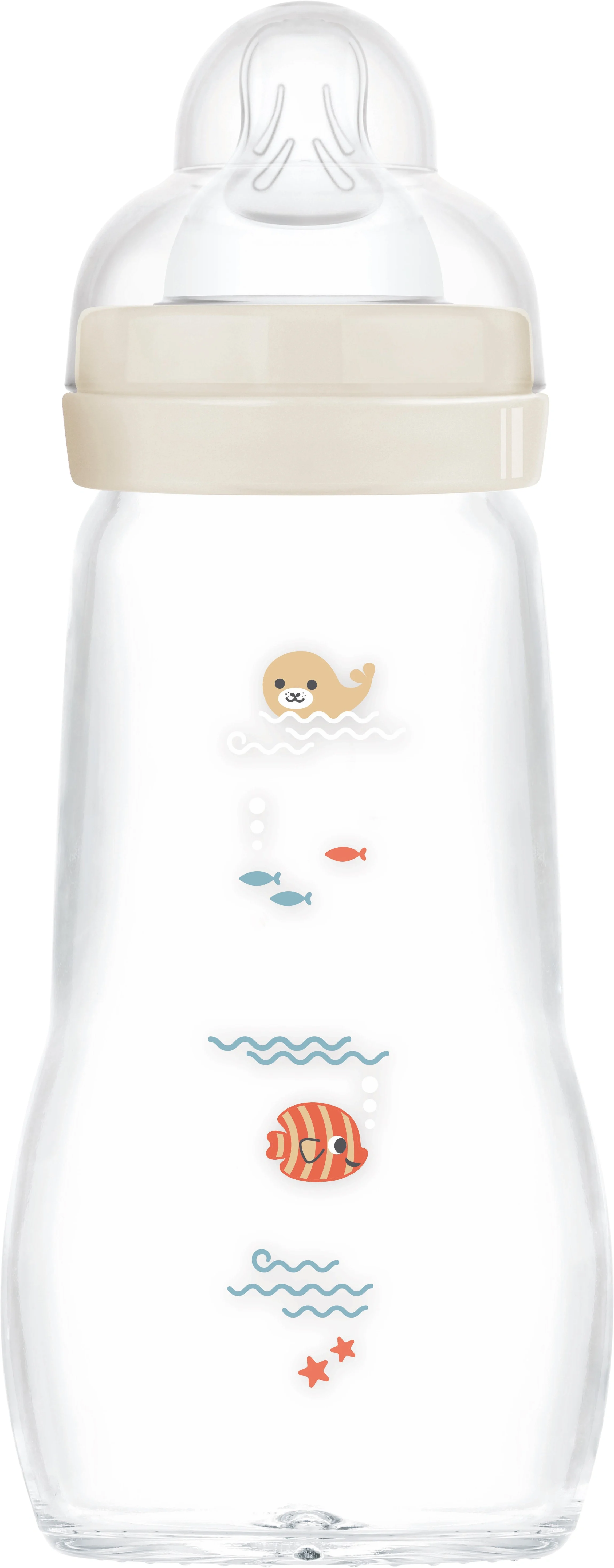 MAM Feel Good Glass Bottle Neutral 260 ml - Nappflaskor & vällingflaskor