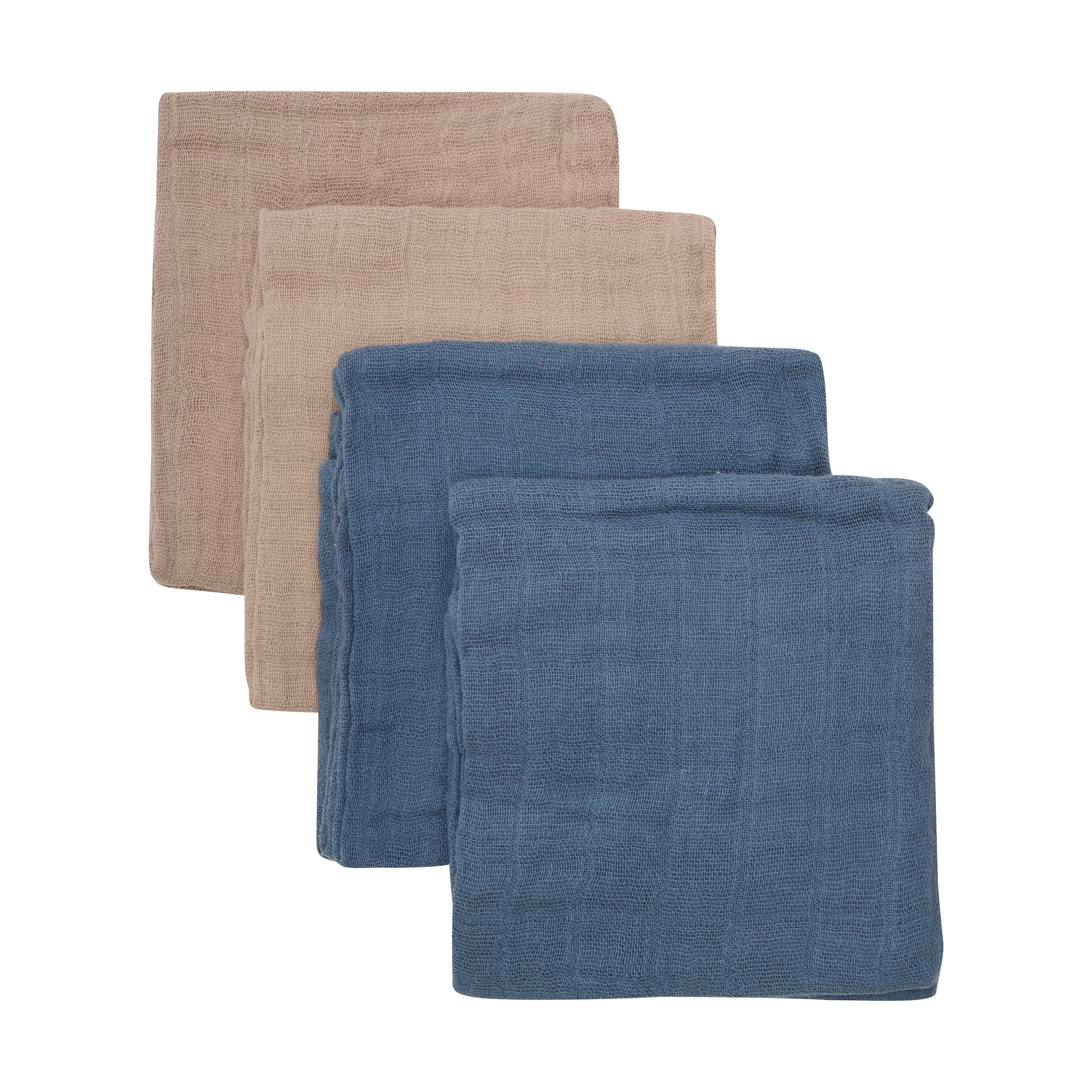 PIPPI Cloth Muslin Solid China Blue 4-pack - Babyfiltar