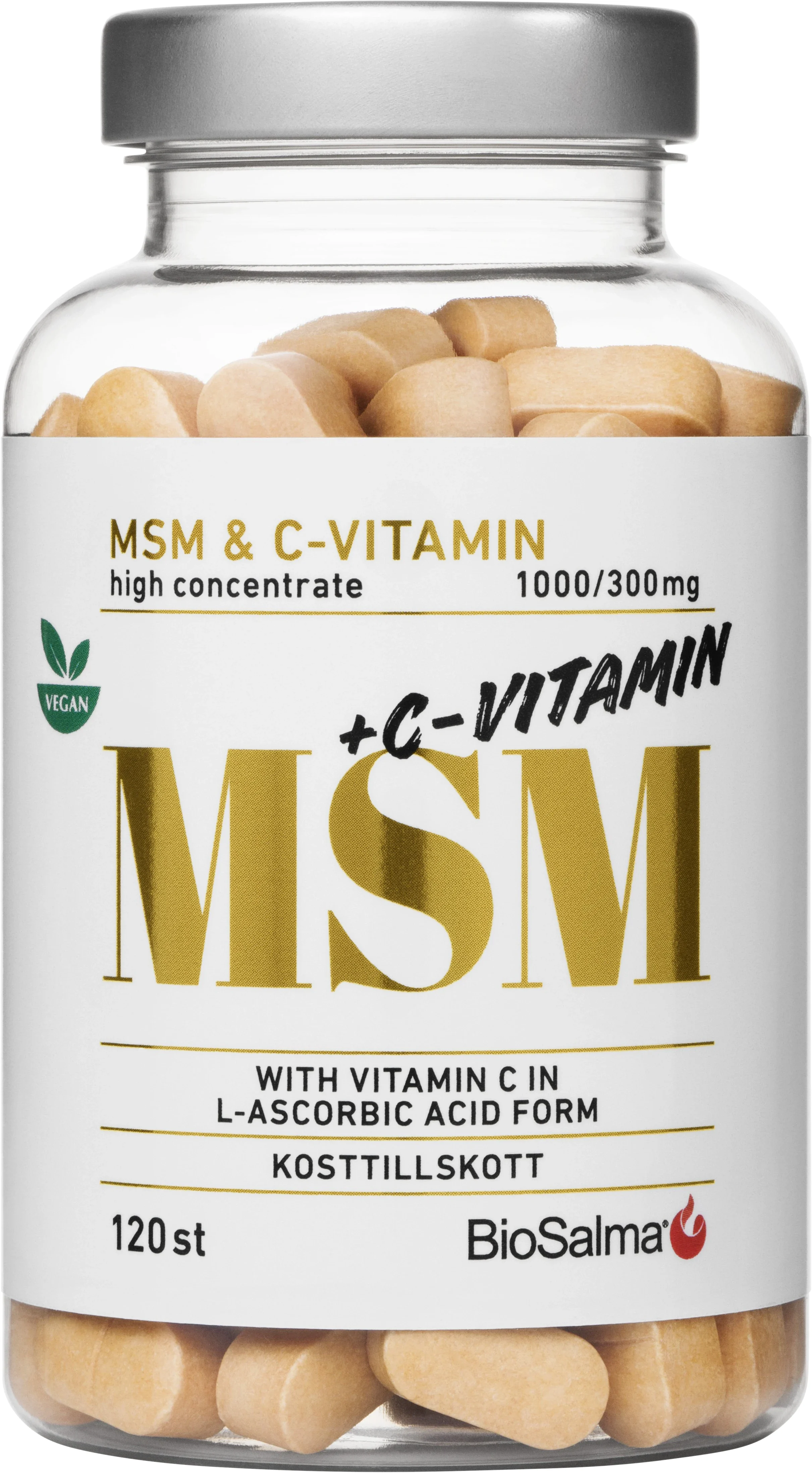 BioSalma MSM + C-vitamin 120 tabletter