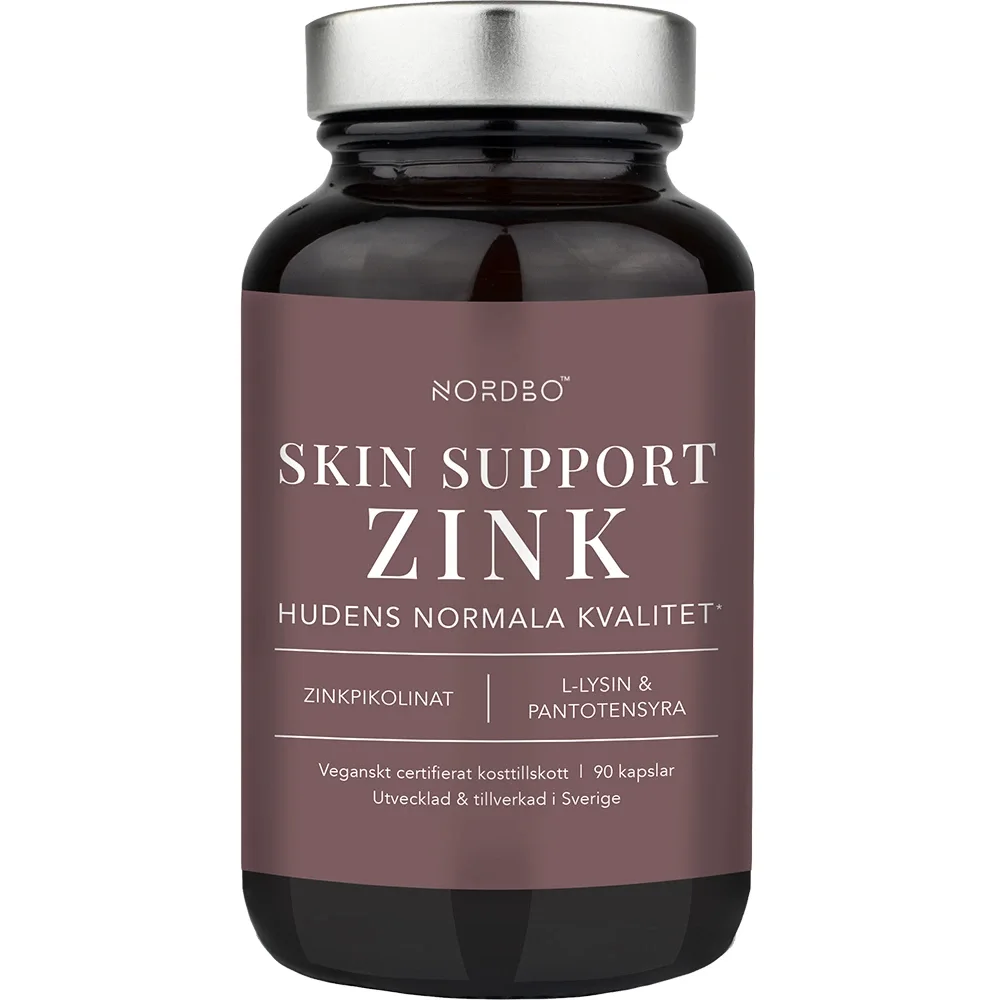 Nordbo Skin Support Zink 90 kapslar - Kosttillskott för hår, hud & naglar