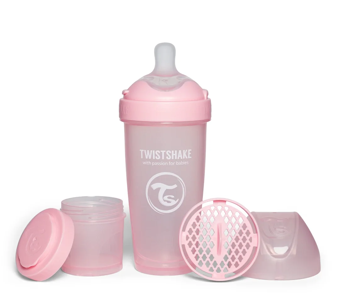 Twistshake Nappflaska Anti-kolik Pro Double 330 ml Rosa - Nappflaskor & vällingflaskor