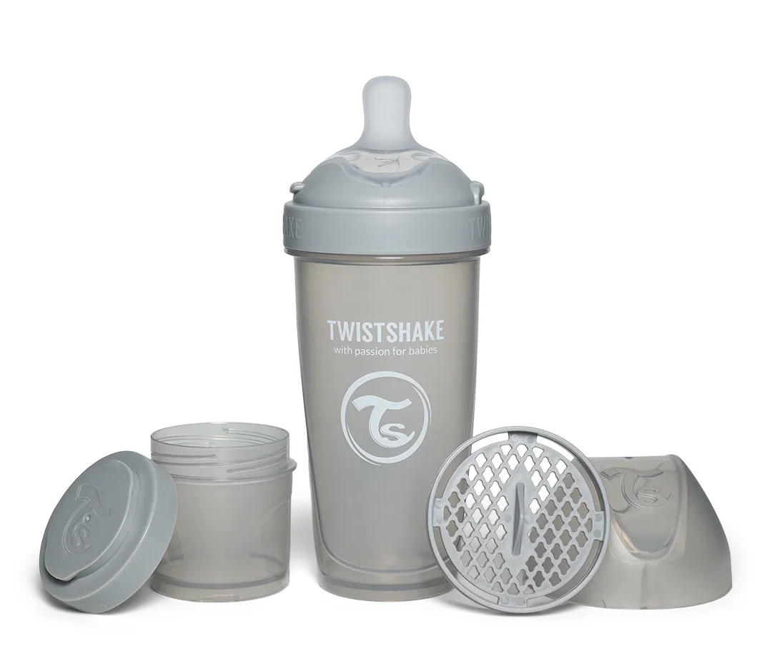 Twistshake Nappflaska Anti-kolik Pro Double 330 ml Grå - Nappflaskor & vällingflaskor