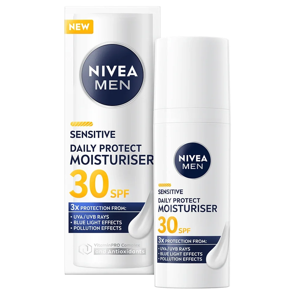 Nivea Men Sensitive Daily Protect Moisturiser SPF30 50 ml - Ansiktskräm för män