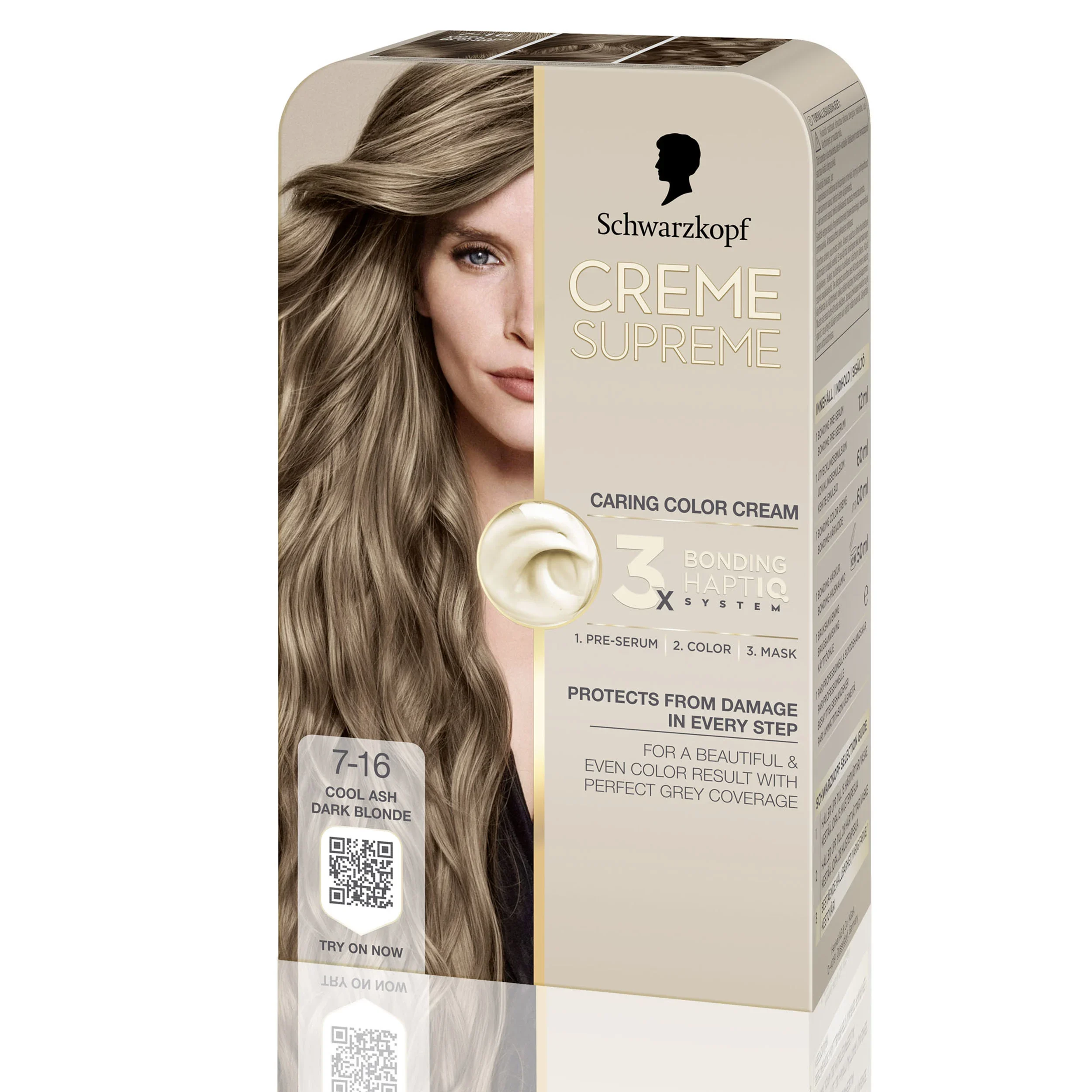 Schwarzkopf Creme Supreme 7-16 Cool Ash Dark Blonde - Hårfärg