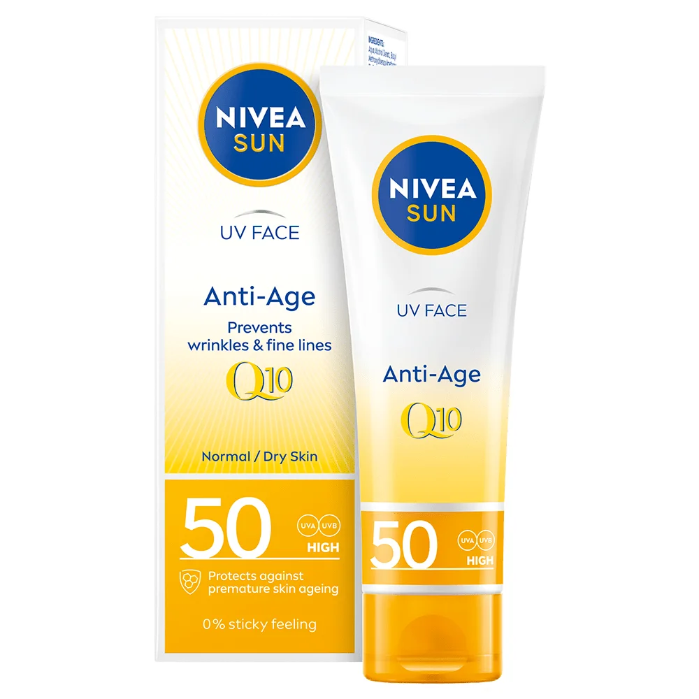 Nivea Sun UV Face Anti Age Q10 Cream SPF 50, 50 ml - Solskydd ansikte