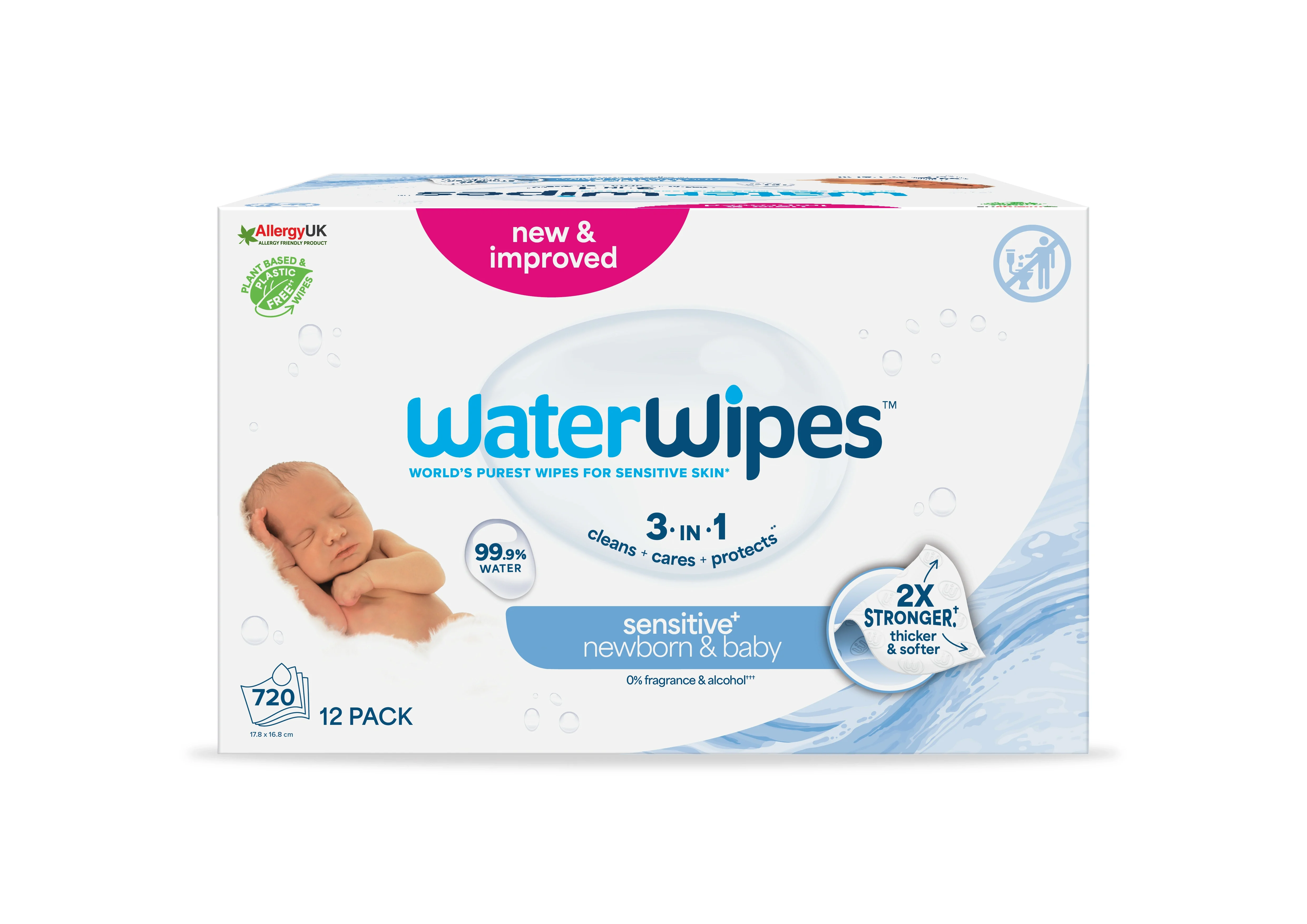 WaterWipes Baby Wipes Multi Pack 12x60 st - Våtservetter