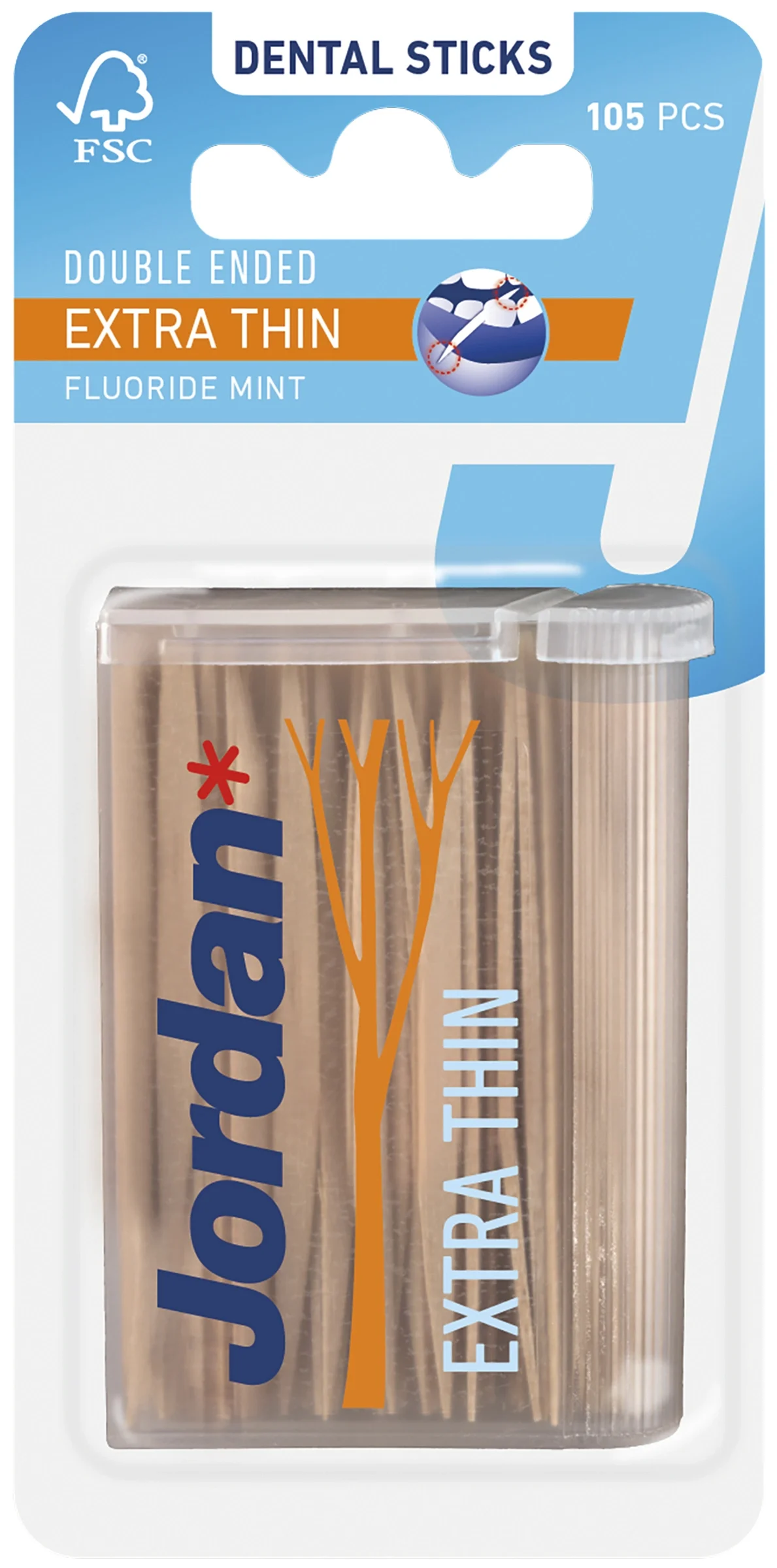 Jordan Extra Tunn Tandsticka Trä 105 st - Tandpetare