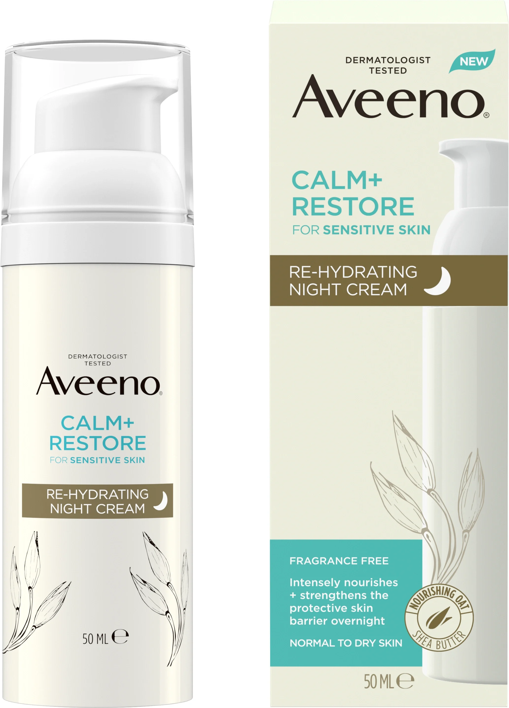 Aveeno CALM+RESTORE Re-Hydrating Night Cream 50 ml - Ansiktskräm - nattkräm