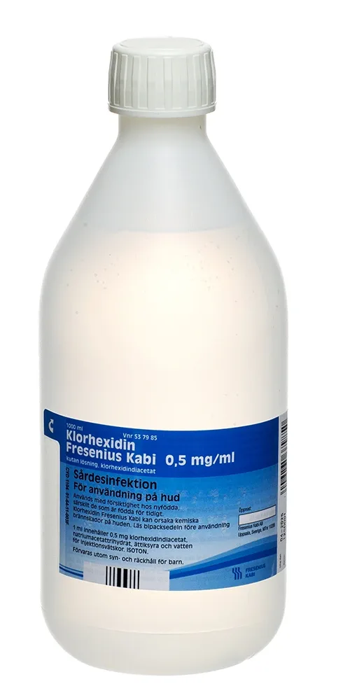 Klorhexidin Fresenius Kabi kutan lösning 0,5 mg/ml 1000 ml - Sårvård för hund