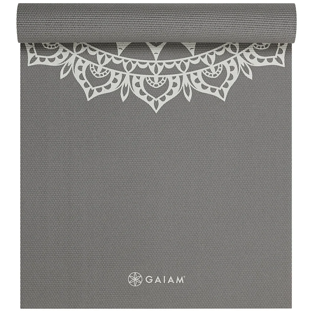 Gaiam Dark Greige Marrakesh Yoga Mat 5 mm Printed - Yogamattor