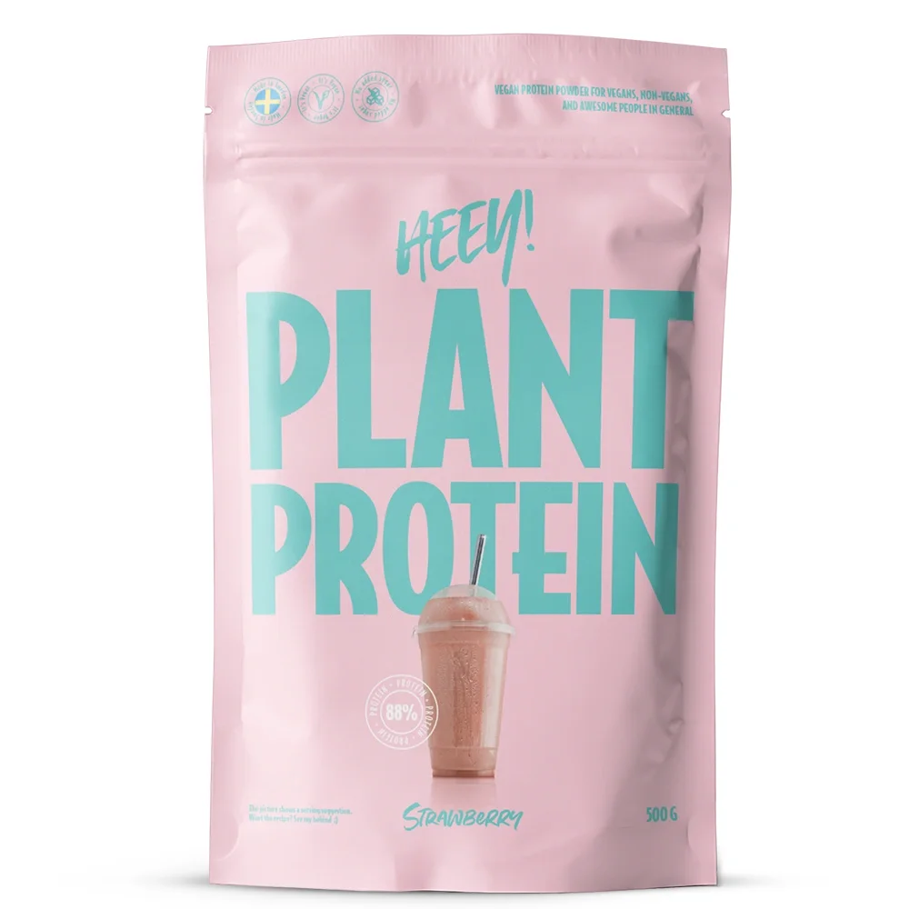 Heey! Veganskt Protein Jordgubb 500 g - Veganskt proteinpulver