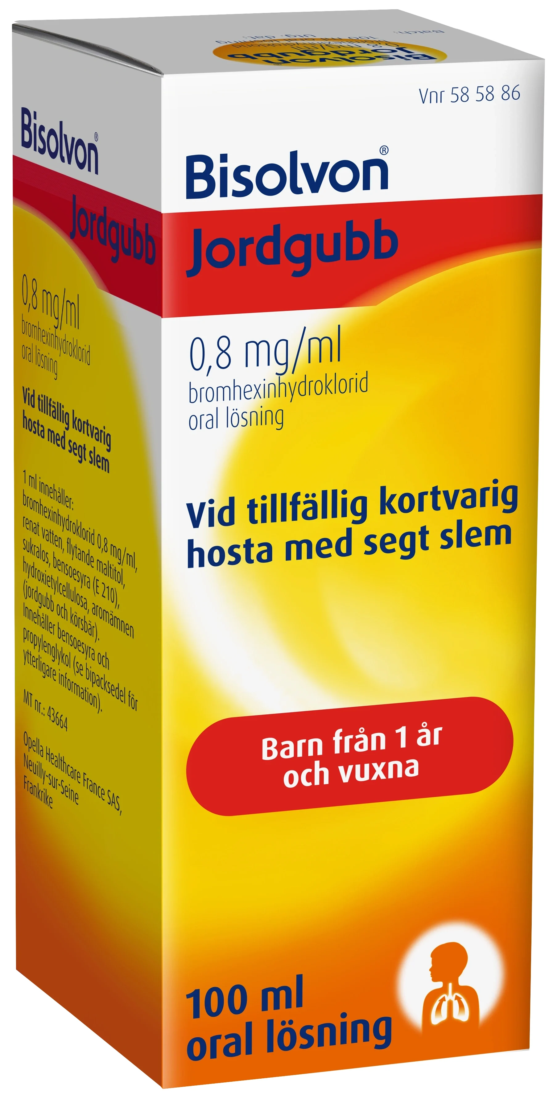 Bisolvon Jordgubb Oral lösning 0,8mg/ml Flaska 100 ml - Slemhosta