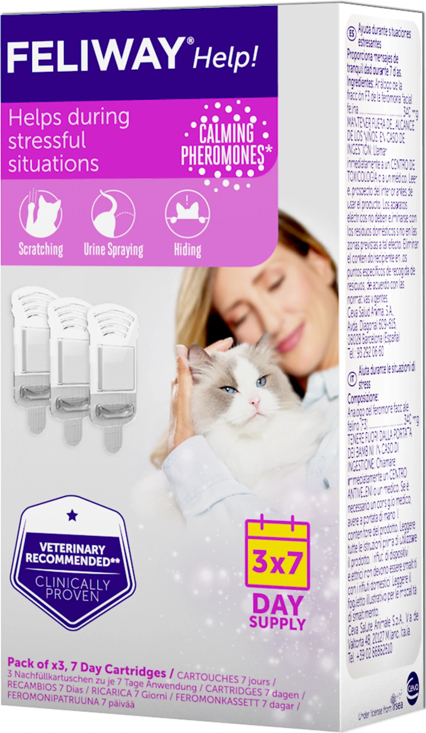 Feliway Help Feromonrefill till doftavgivare 3 st - Rädsla & oro hos katt