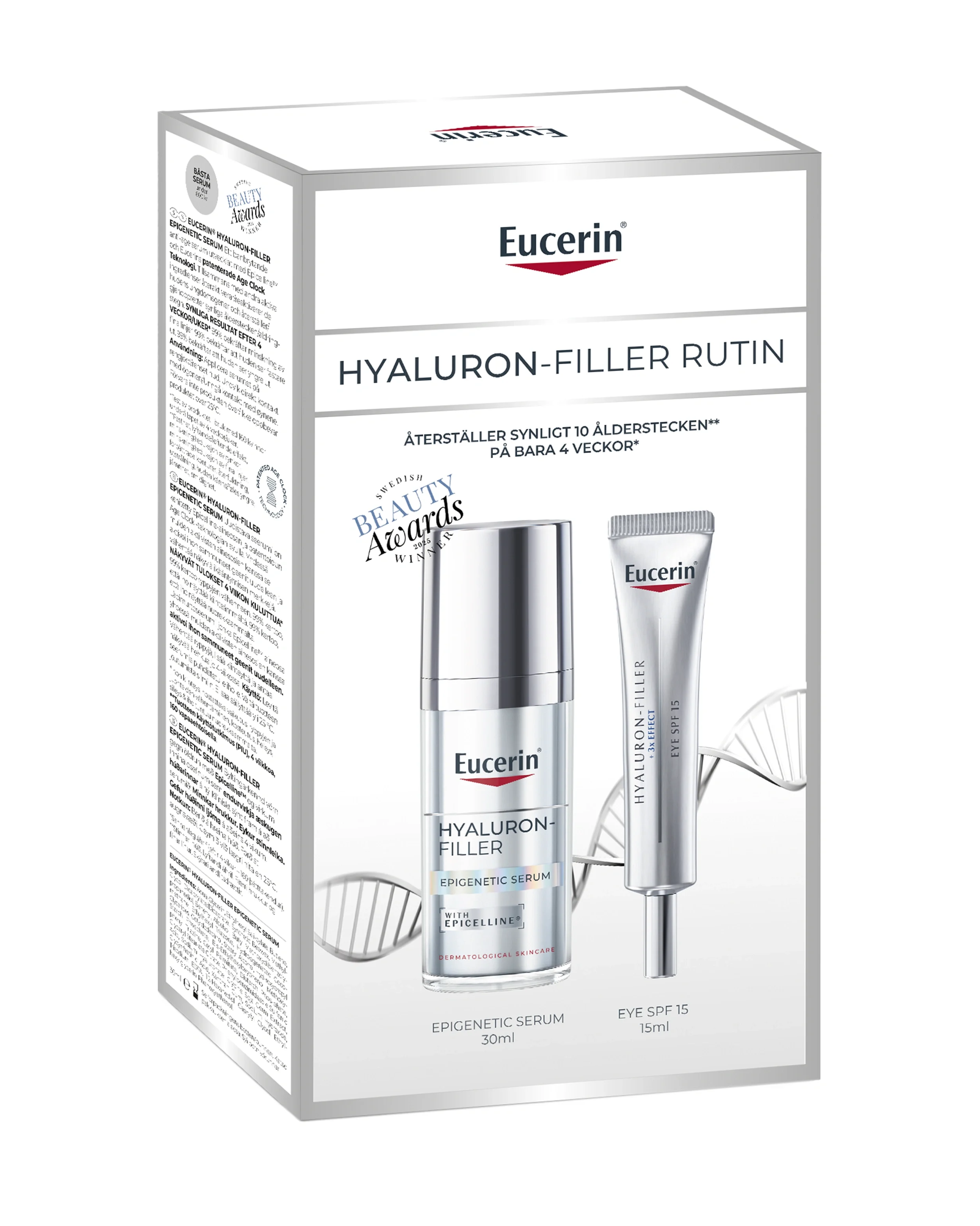 Eucerin Hyaluron-Filler Epigenetic Serum + Eye Gift Set 30+15 ml - Presentbox hudvård