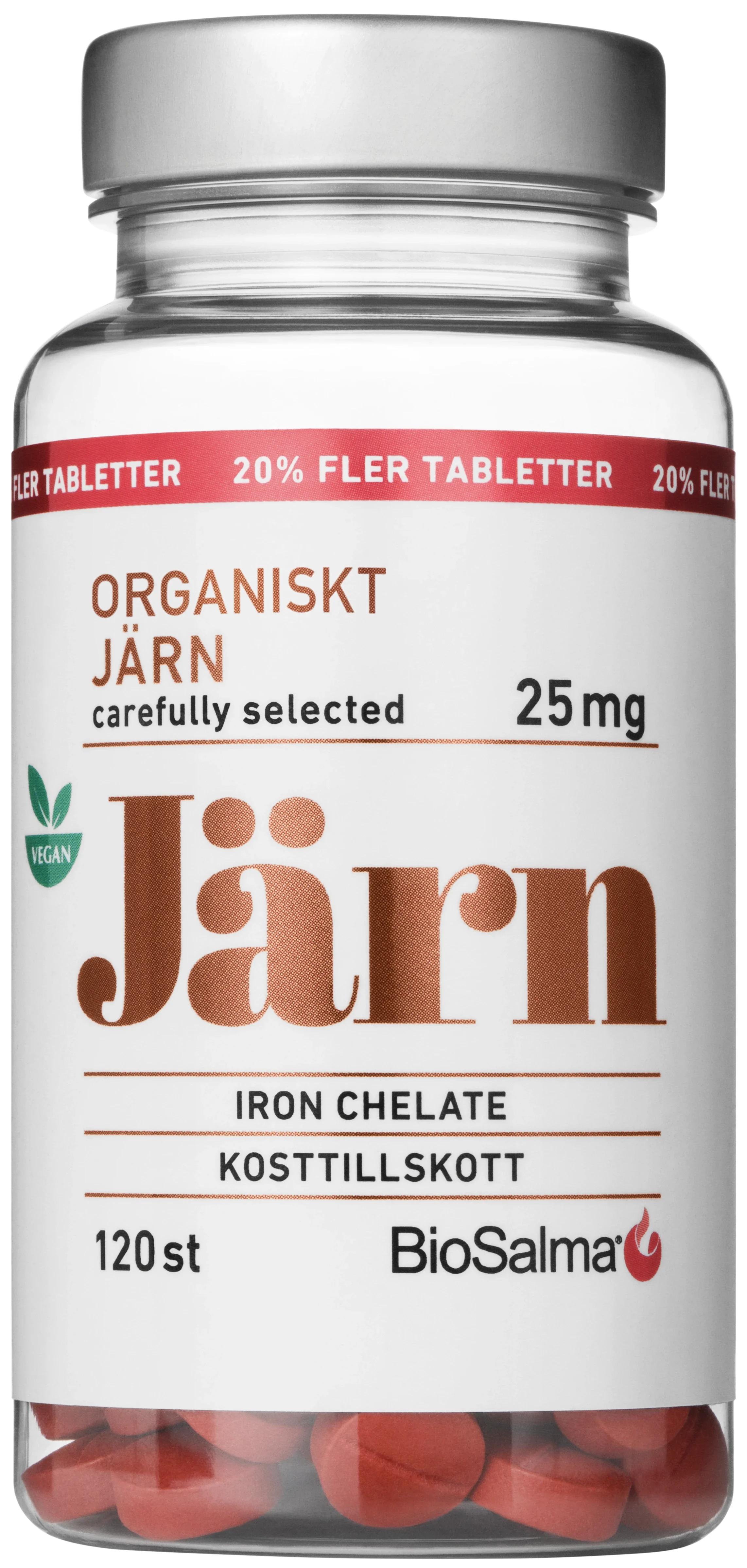 BioSalma Järn Kelaterat 120 tabletter