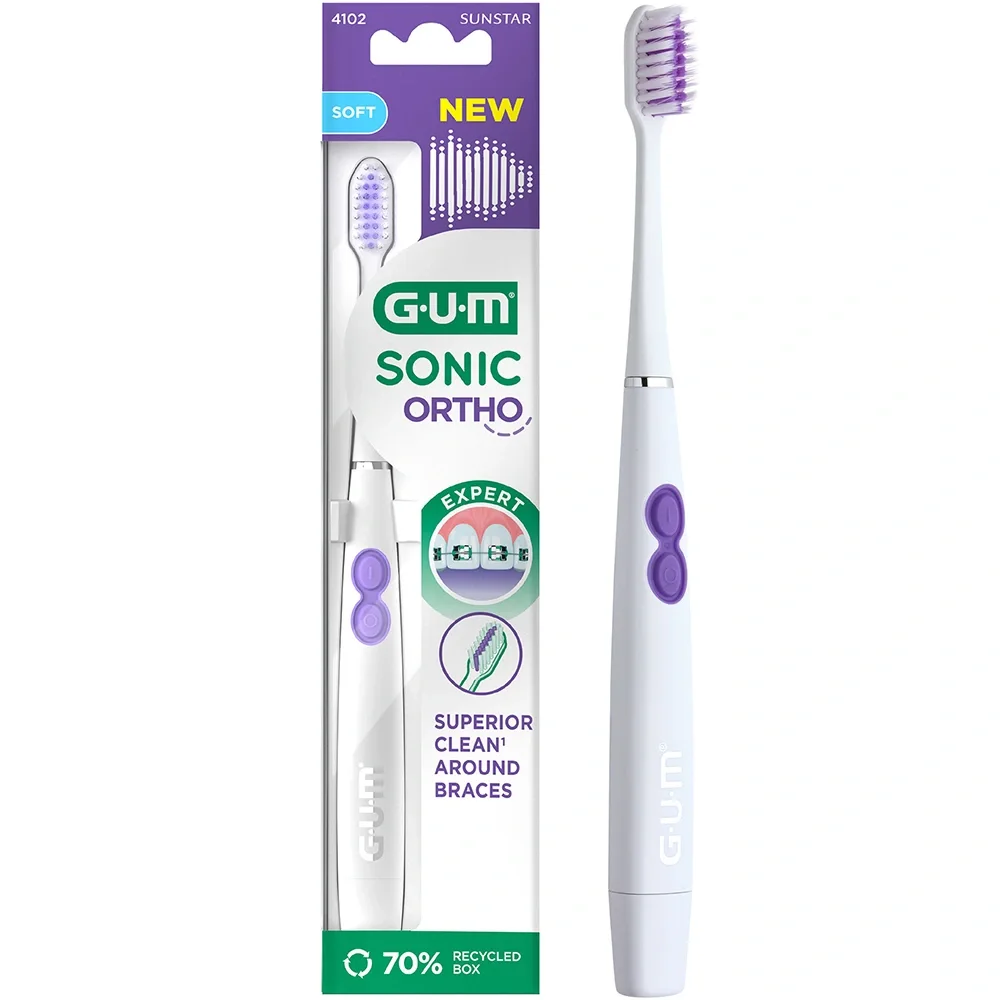 GUM Sonic Ortho Batteritandborste Mjuk 1 st