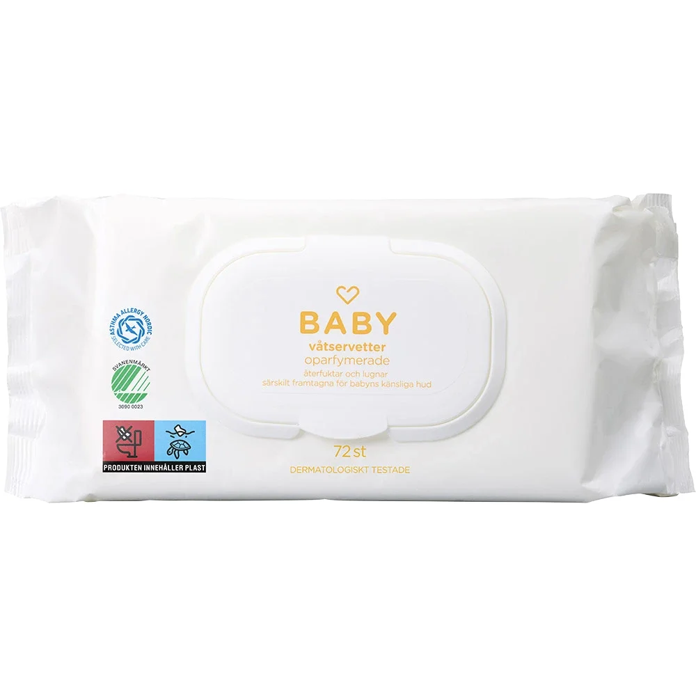 Hjärtats Baby Våtservetter Oparfymerade 72 st