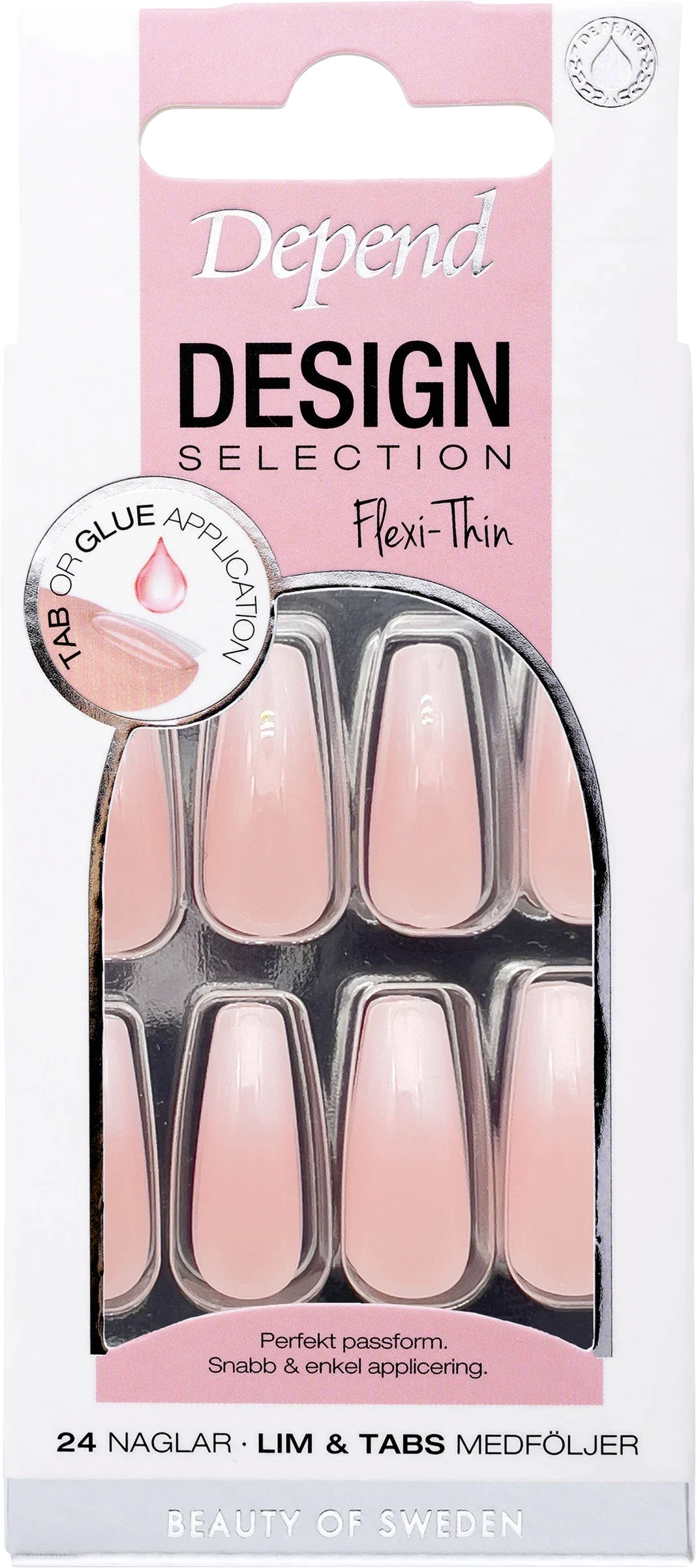 Depend Design Selection 24 st French Ombre Coffin - Lösnaglar & nageldekorationer