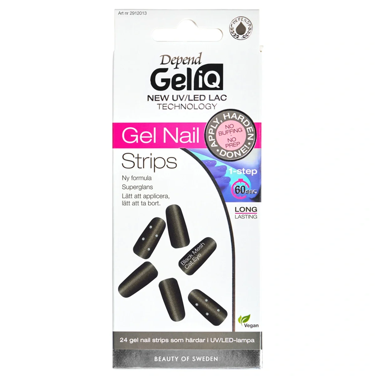 Depend Gel iQ Gel Nail Strips 24 st Black Mesh Cat Eye - Gellack