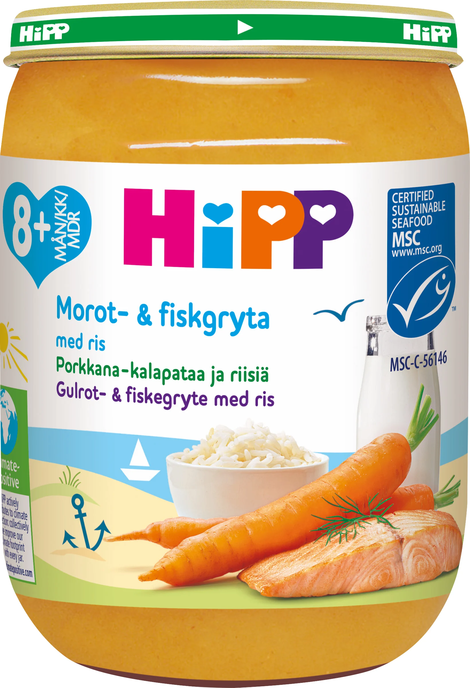 HiPP Morot & fiskgryta med ris 8 mån 190 g - Barnmat