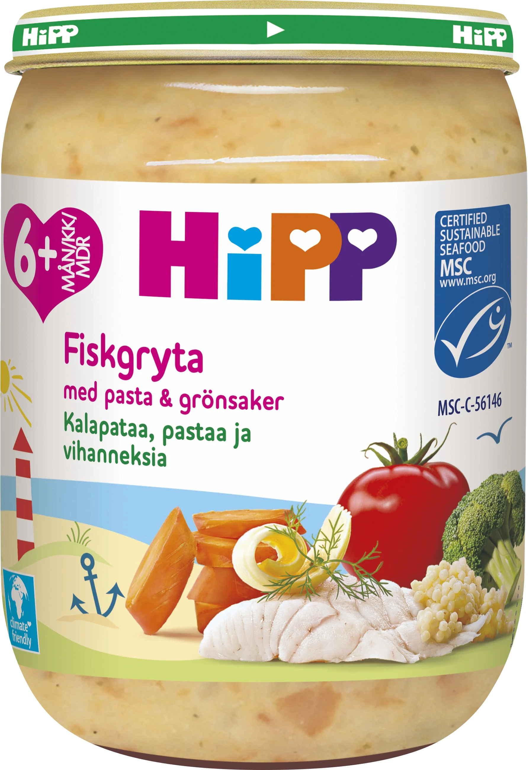 HiPP Fiskgryta med pasta och grönsaker 6 mån 190 g - Barnmat