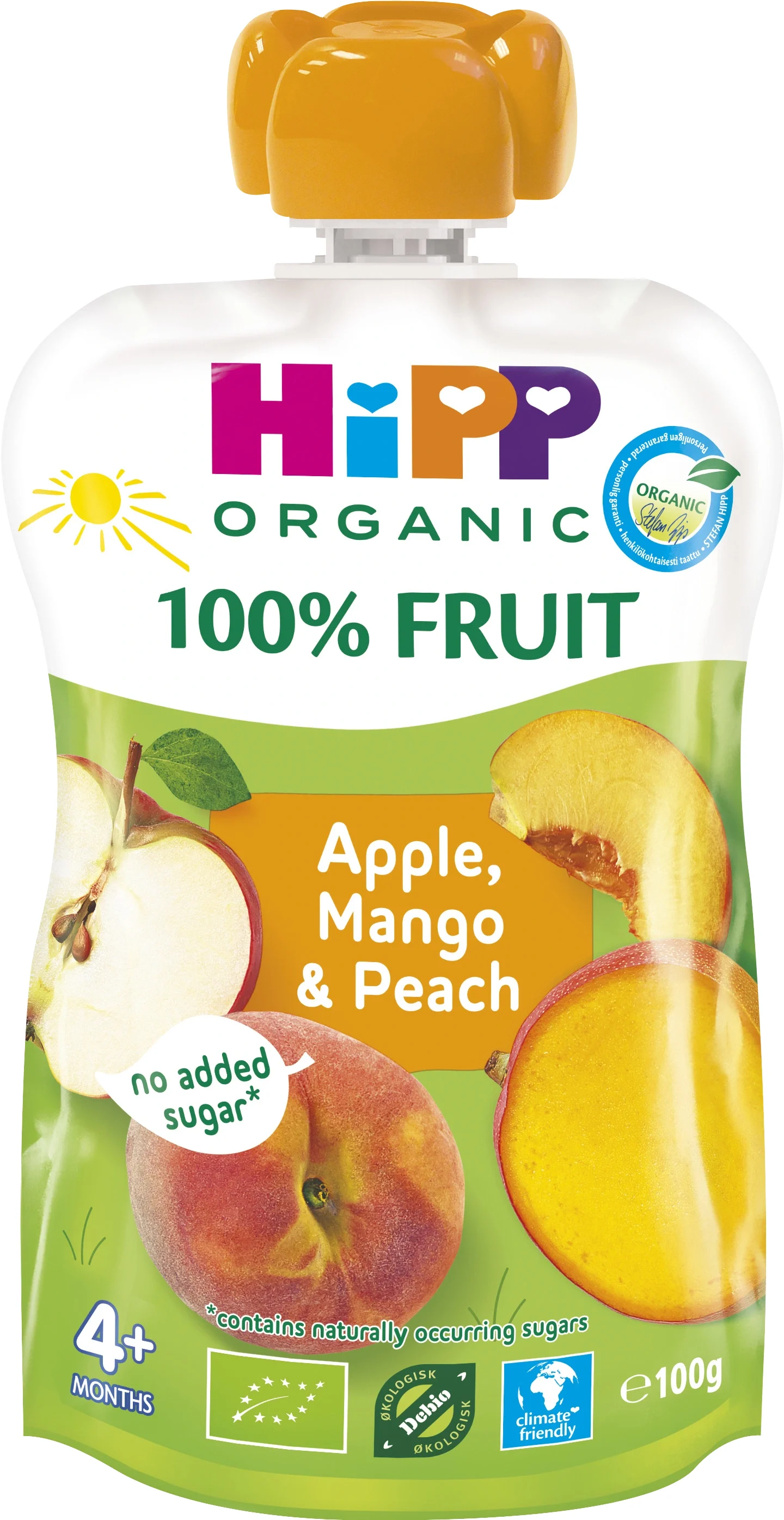 HiPP Klämmis persika, mango & äpple 4 mån 100 g