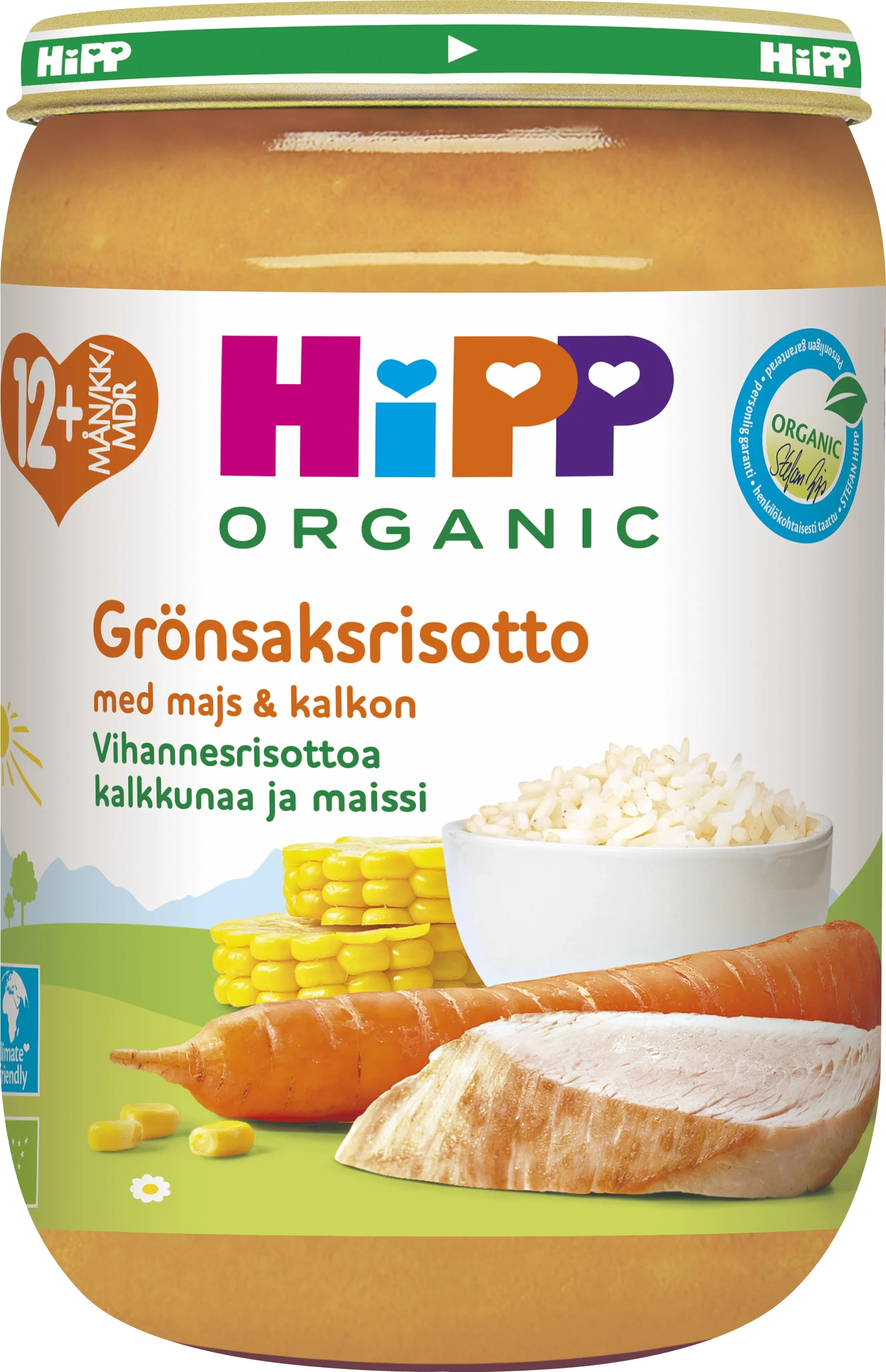 HiPP Grönsakrisotto med majs & kalkon 12 mån 220g - Barnmat