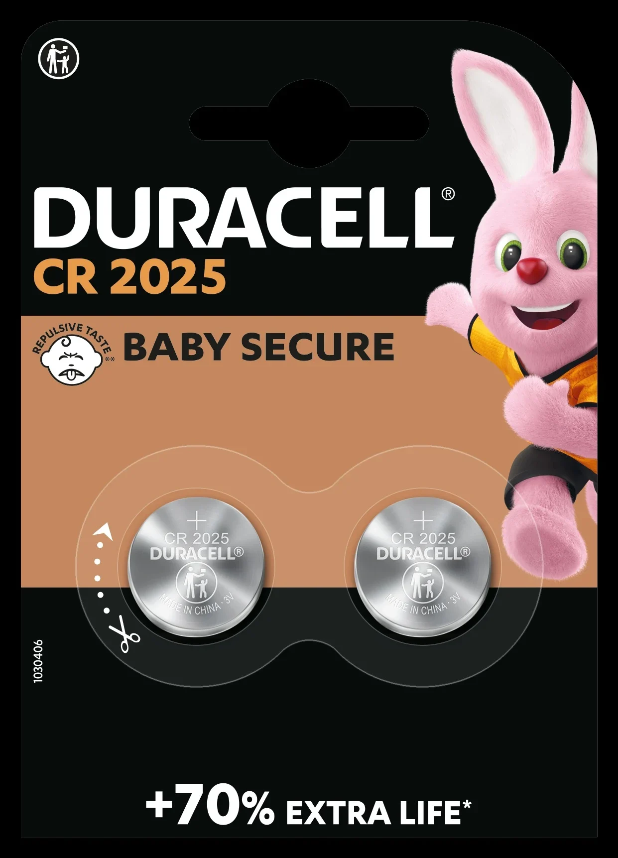 Duracell Litiumbatteri CR2025, 2 st