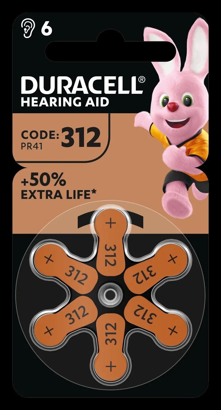 Duracell Hörapparatsbatteri 312, 6 st